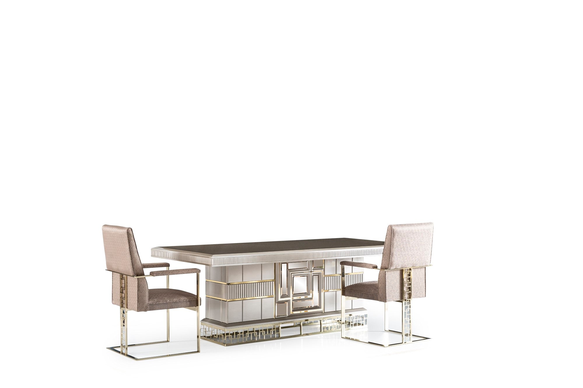 Versace Diningroom Set (Table & 6 Chair & Console With Mirror)