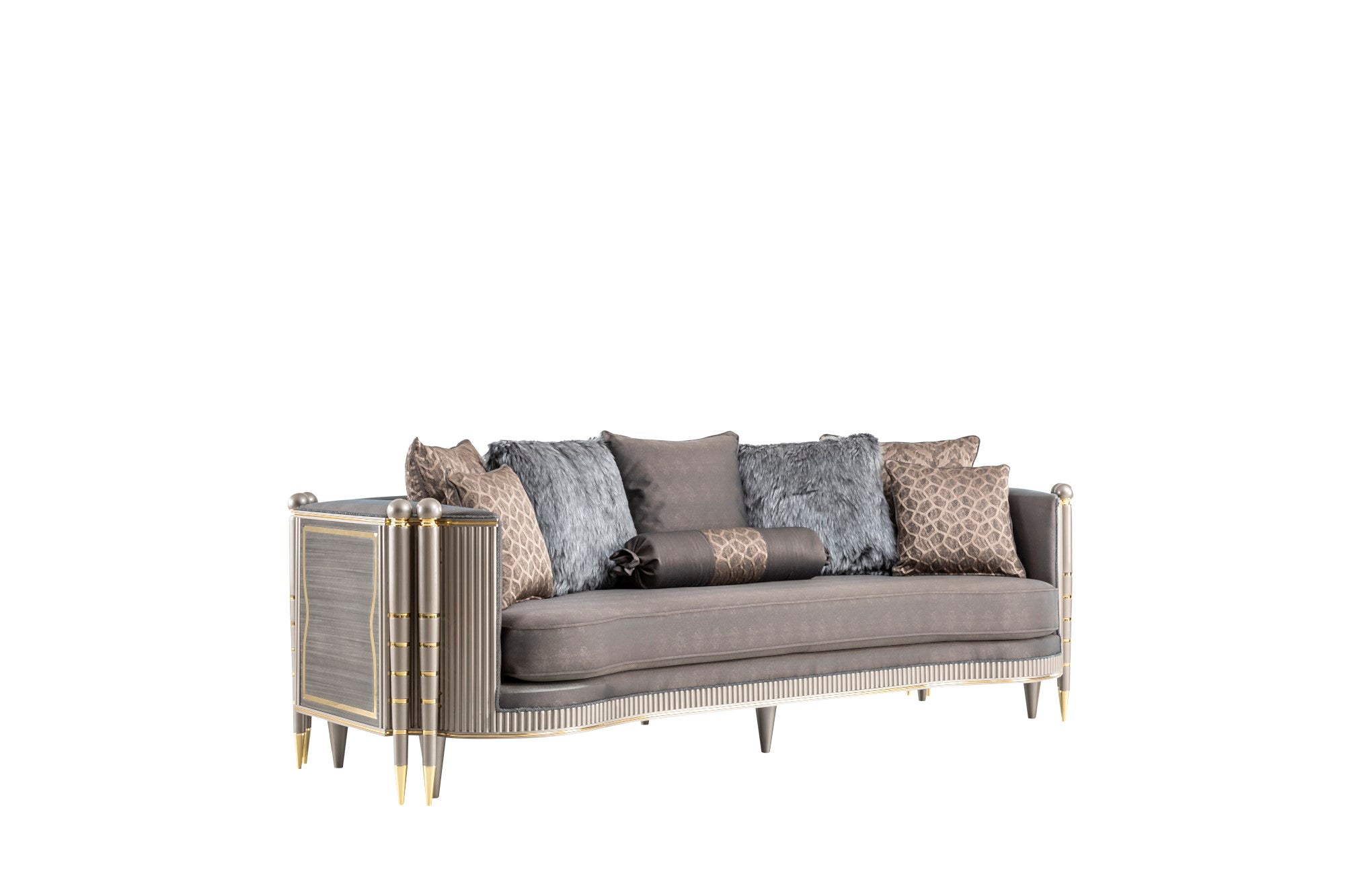 Bentley Stationary Livingroom Set (1 S Line Sofa & 1 Bombe Curve Sofa & 2 Chair)