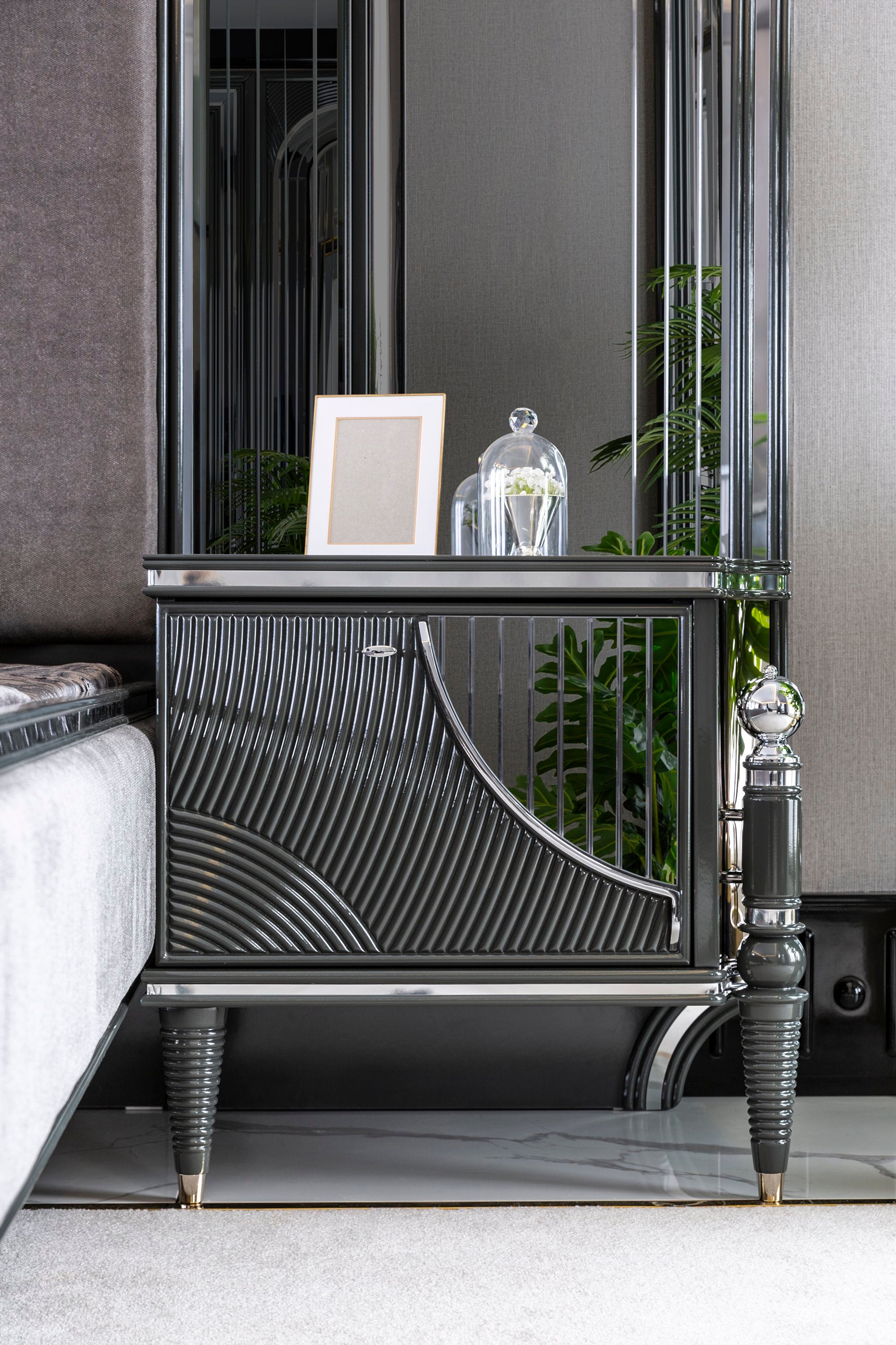 Prada Nightstand With Back Panel