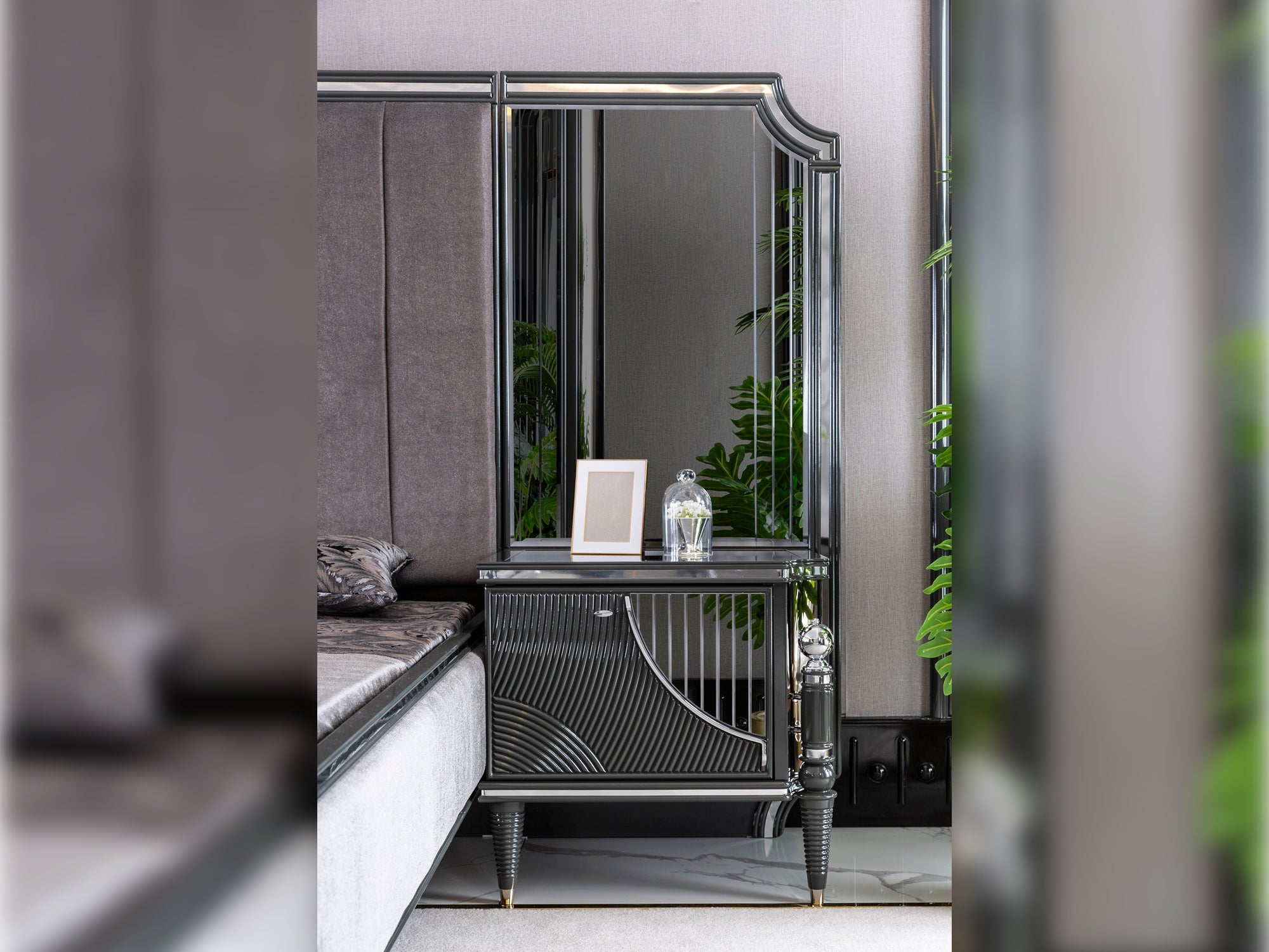 Prada Nightstand With Back Panel