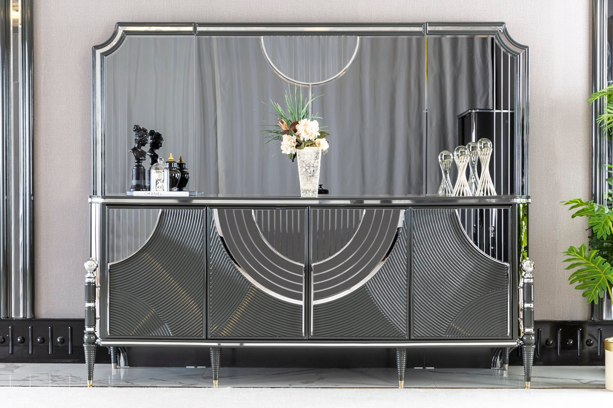 Prada Diningroom Set (Table & 6 Chair & Console With Mirror)