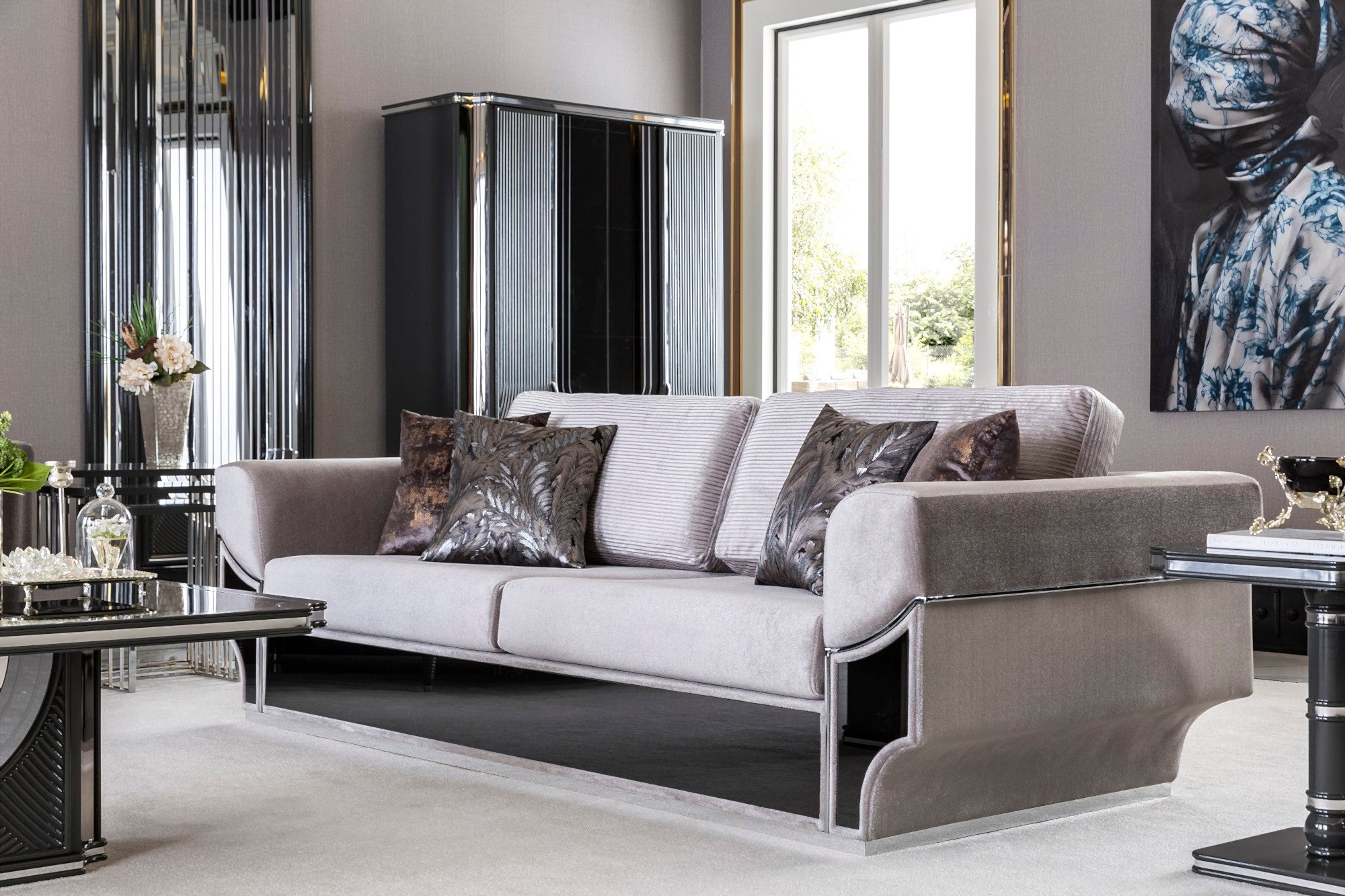 Prada Stationary Livingroom Set (1 Closed Sofa & 1 Sofa & 2 Chair)