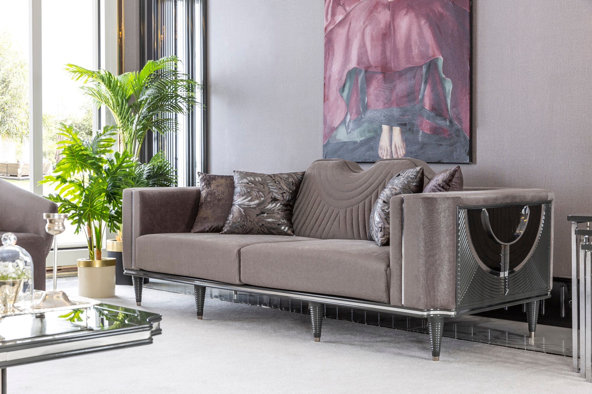 Prada Stationary Livingroom Set (1 Closed Sofa & 1 Sofa & 2 Chair)