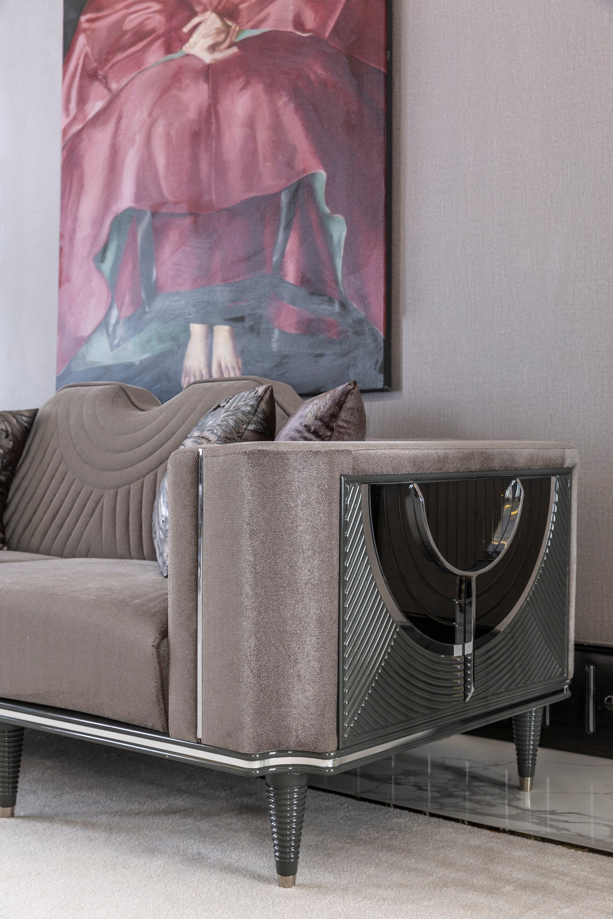 Prada Stationary Livingroom Set (1 Closed Sofa & 1 Sofa & 2 Chair)