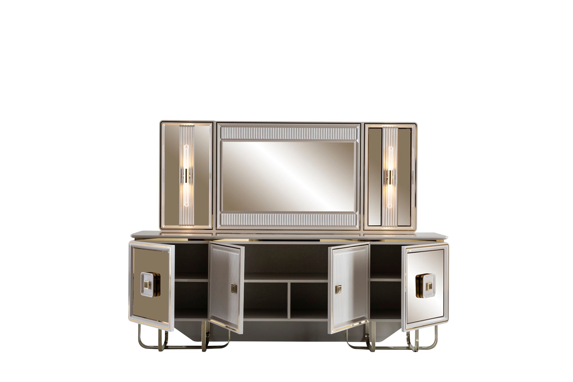 Barcelona Diningroom Set (Table & 6 Chair & Console With Mirror)