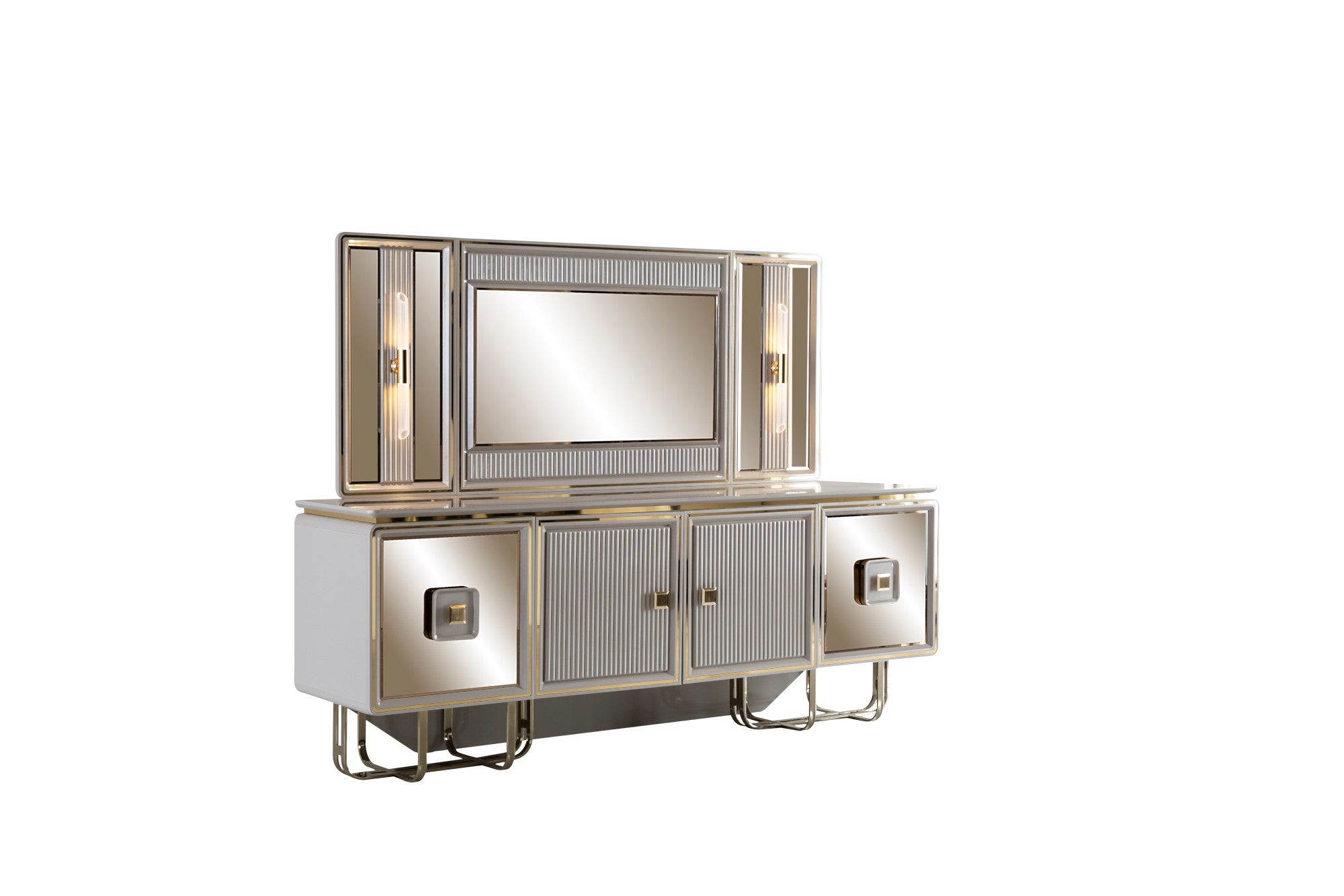 Barcelona Diningroom Set (Table & 6 Chair & Console With Mirror)