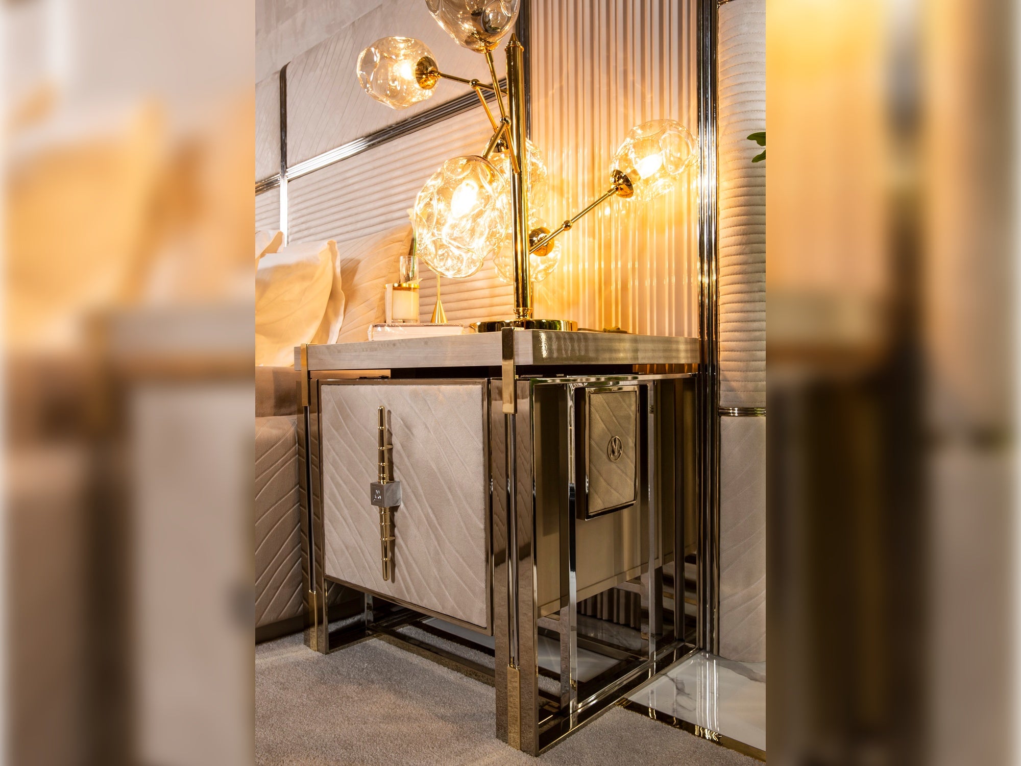 Vegas Nightstand With Back Part