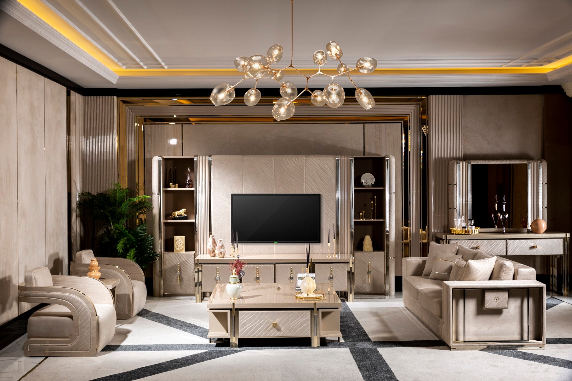 Vegas Stationary Livingroom Set (2 Sofa & 2 Chair)