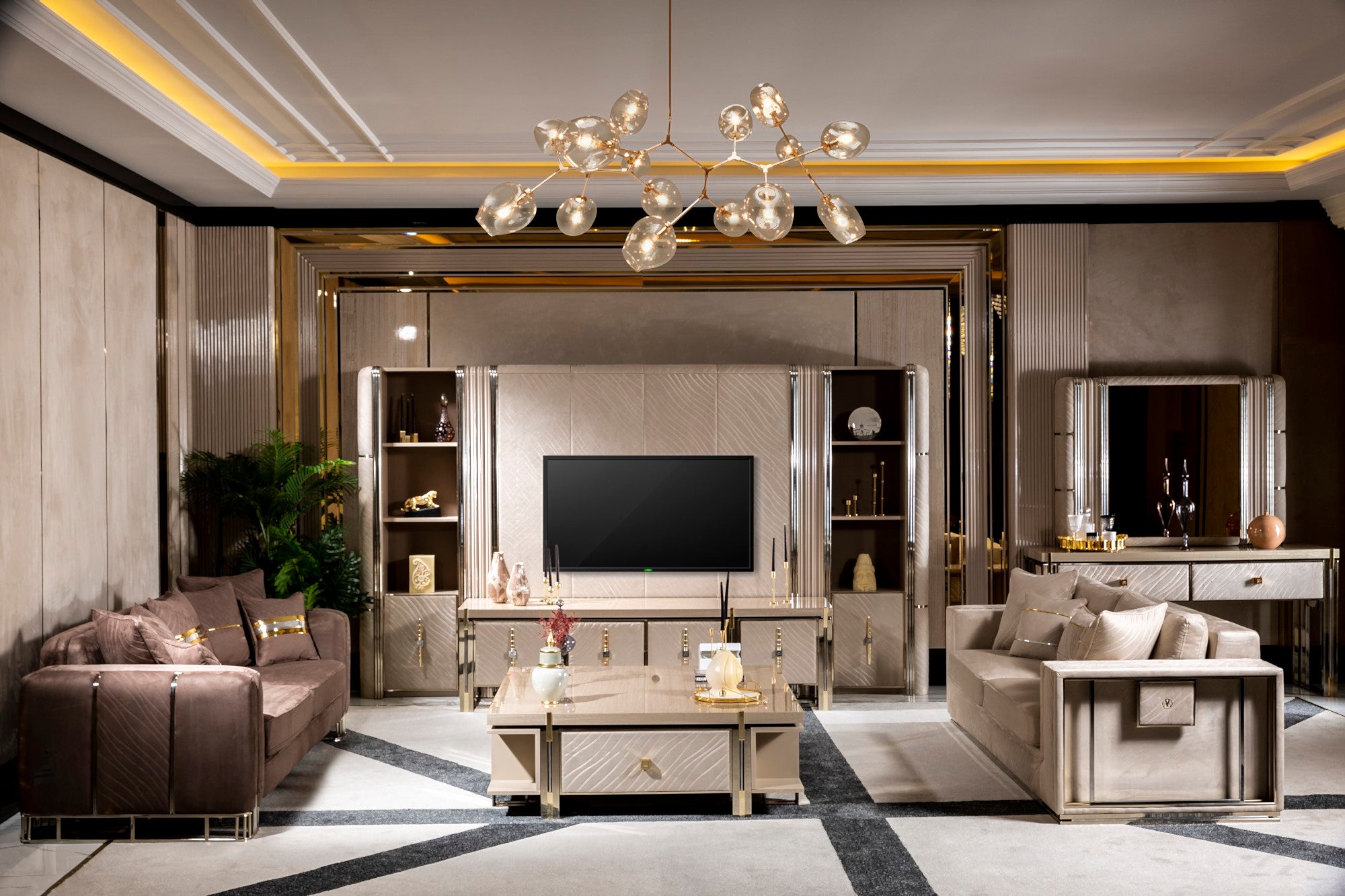 Vegas Stationary Livingroom Set (2 Sofa & 2 Chair)