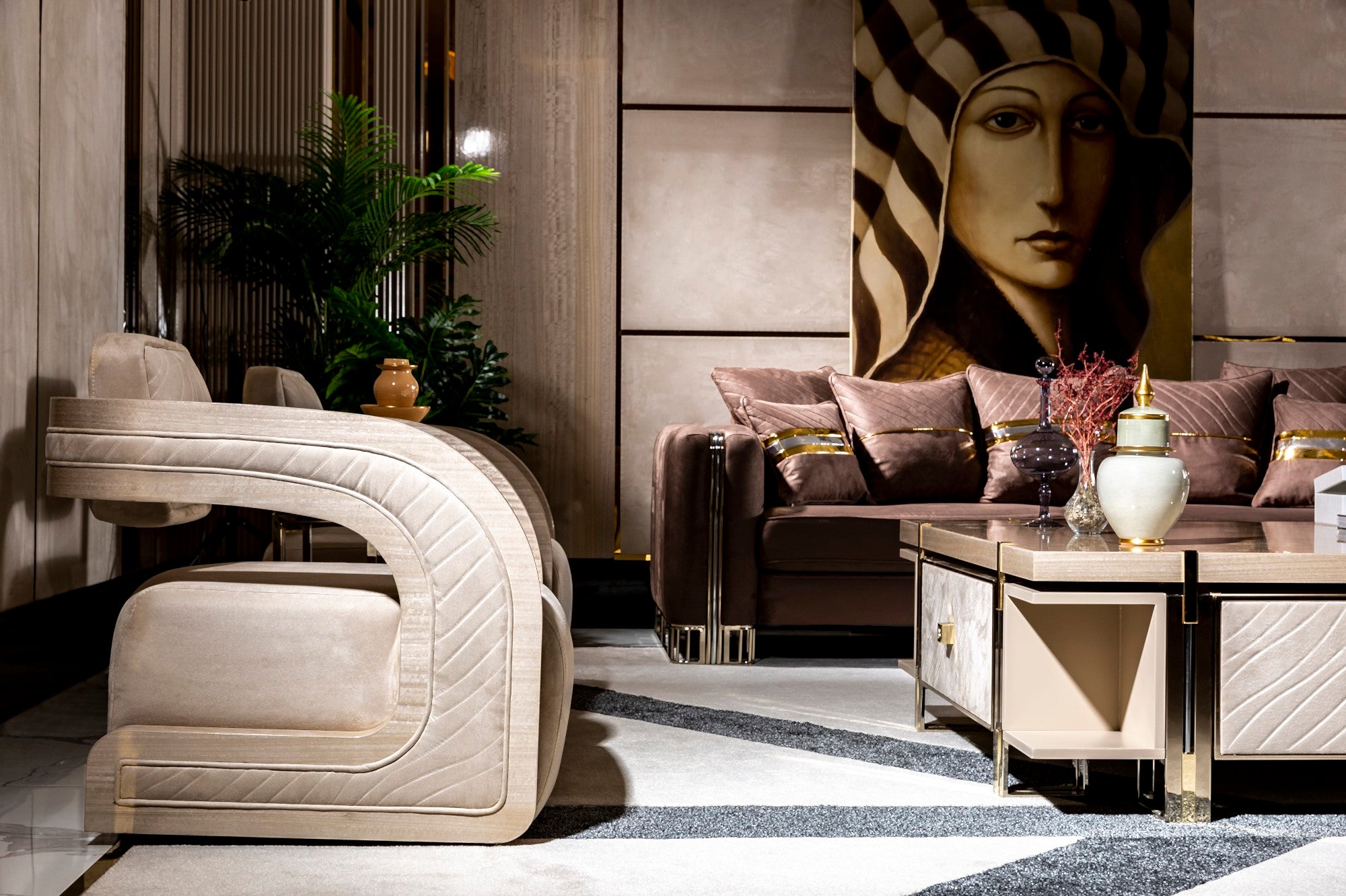 Vegas Stationary Livingroom Set (2 Sofa & 2 Chair)