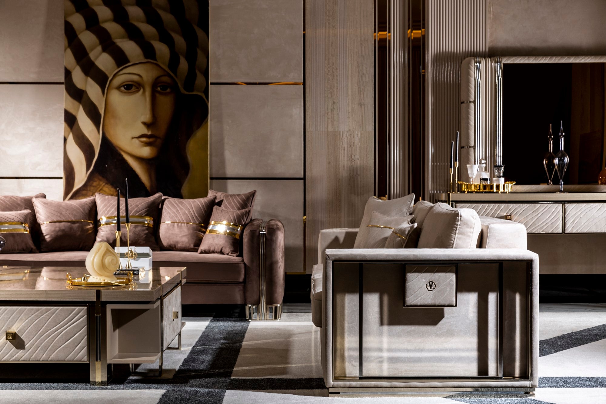 Vegas Stationary Livingroom Set (2 Sofa & 2 Chair)