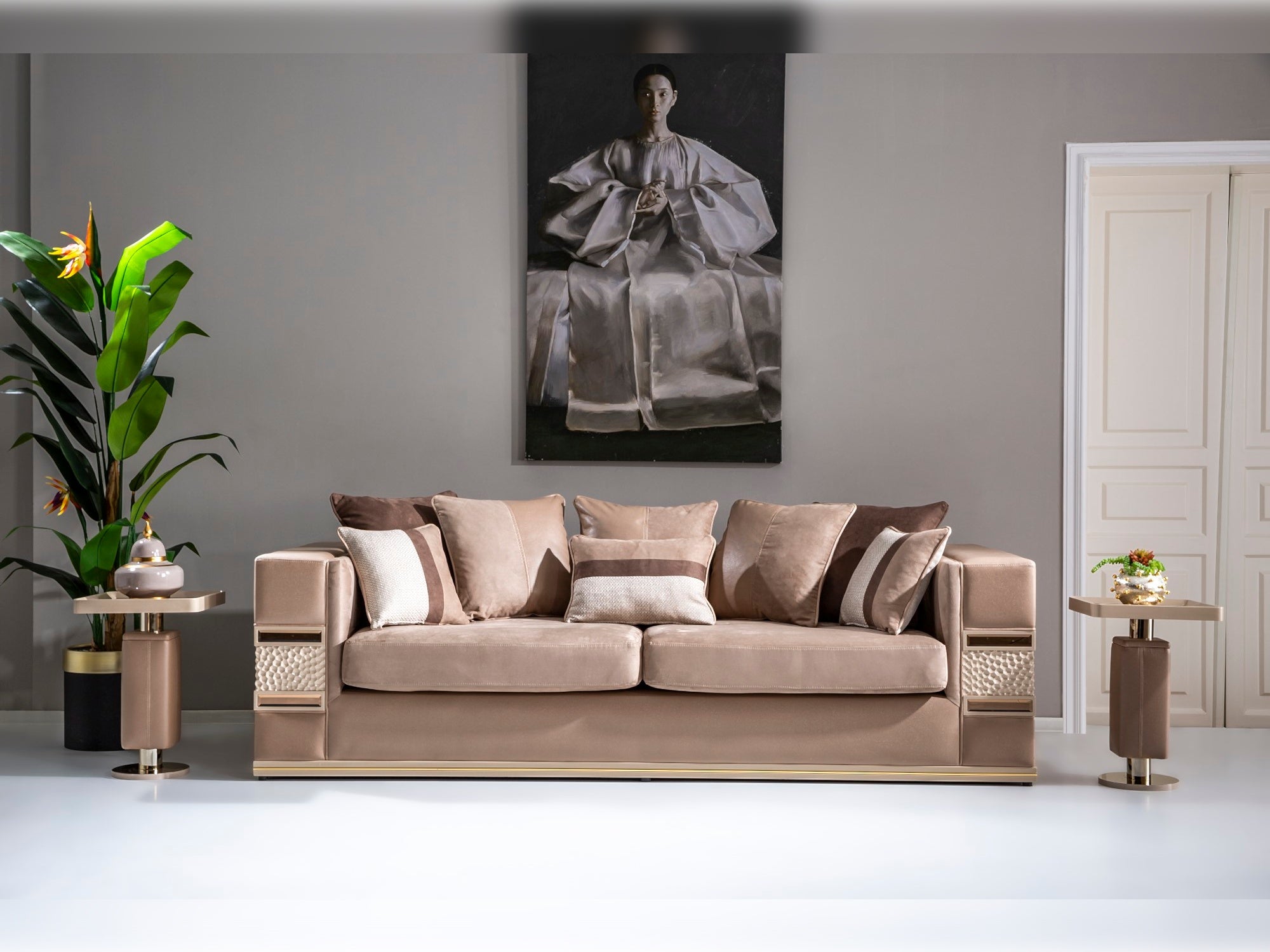 Bianca Stationary Livingroom Set (1 Sofa & 1 Sofa Chester & 2 Chair)