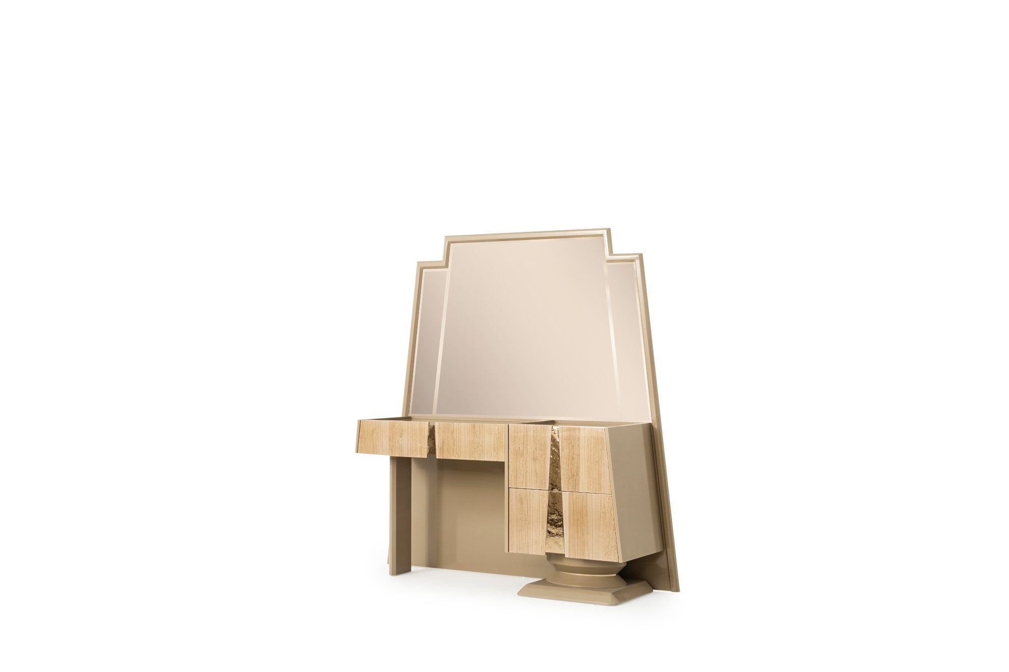 Keops Bedroom (Queen Storage Bed With Headboard & Dresser With Mirror & Pouf & 2 Nightstand With Back Panel & Bench)