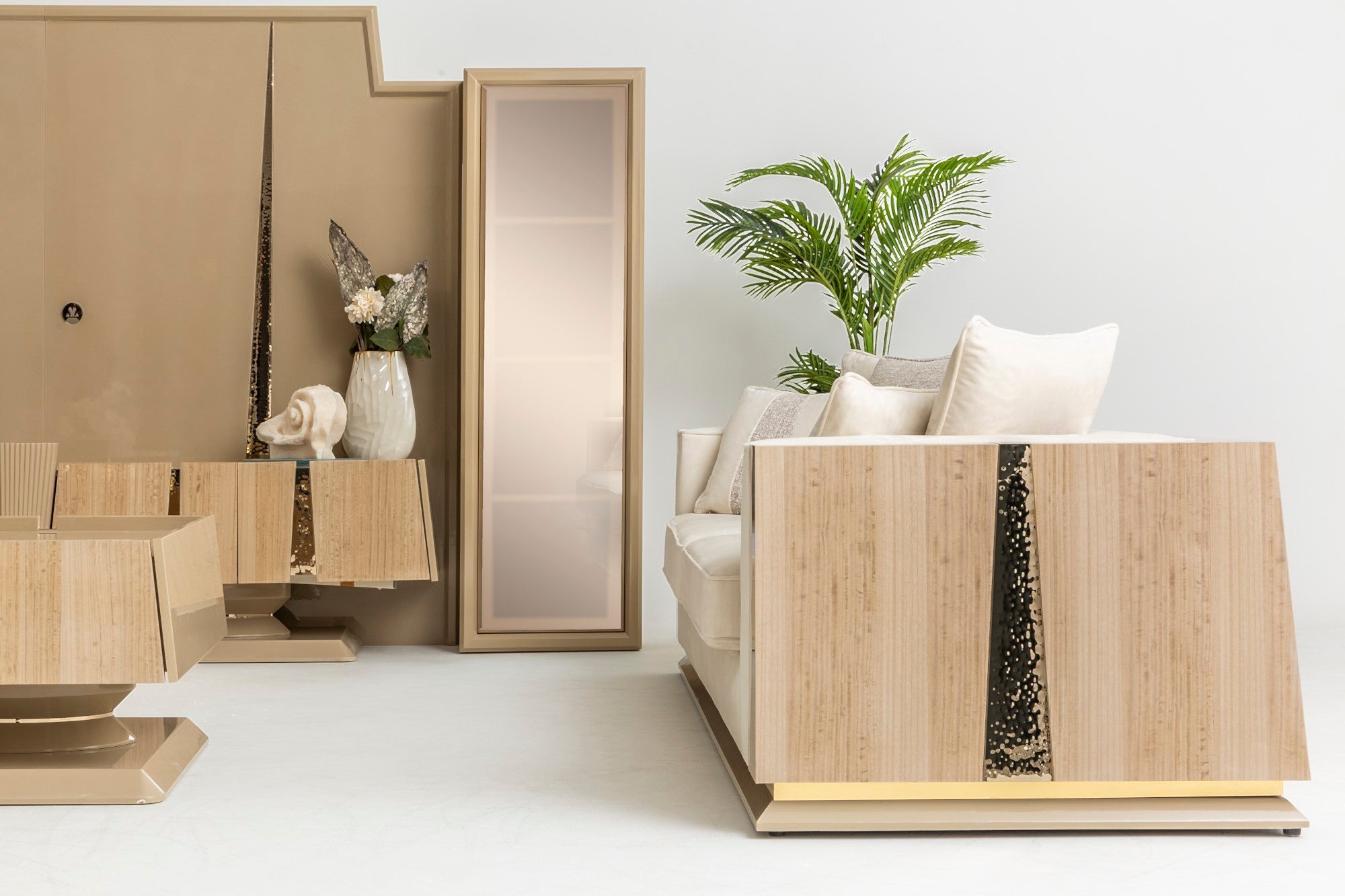 Keops Stationary Livingroom Set (1 Closed Sofa & 1 Colored Sofa & 2 Chair)