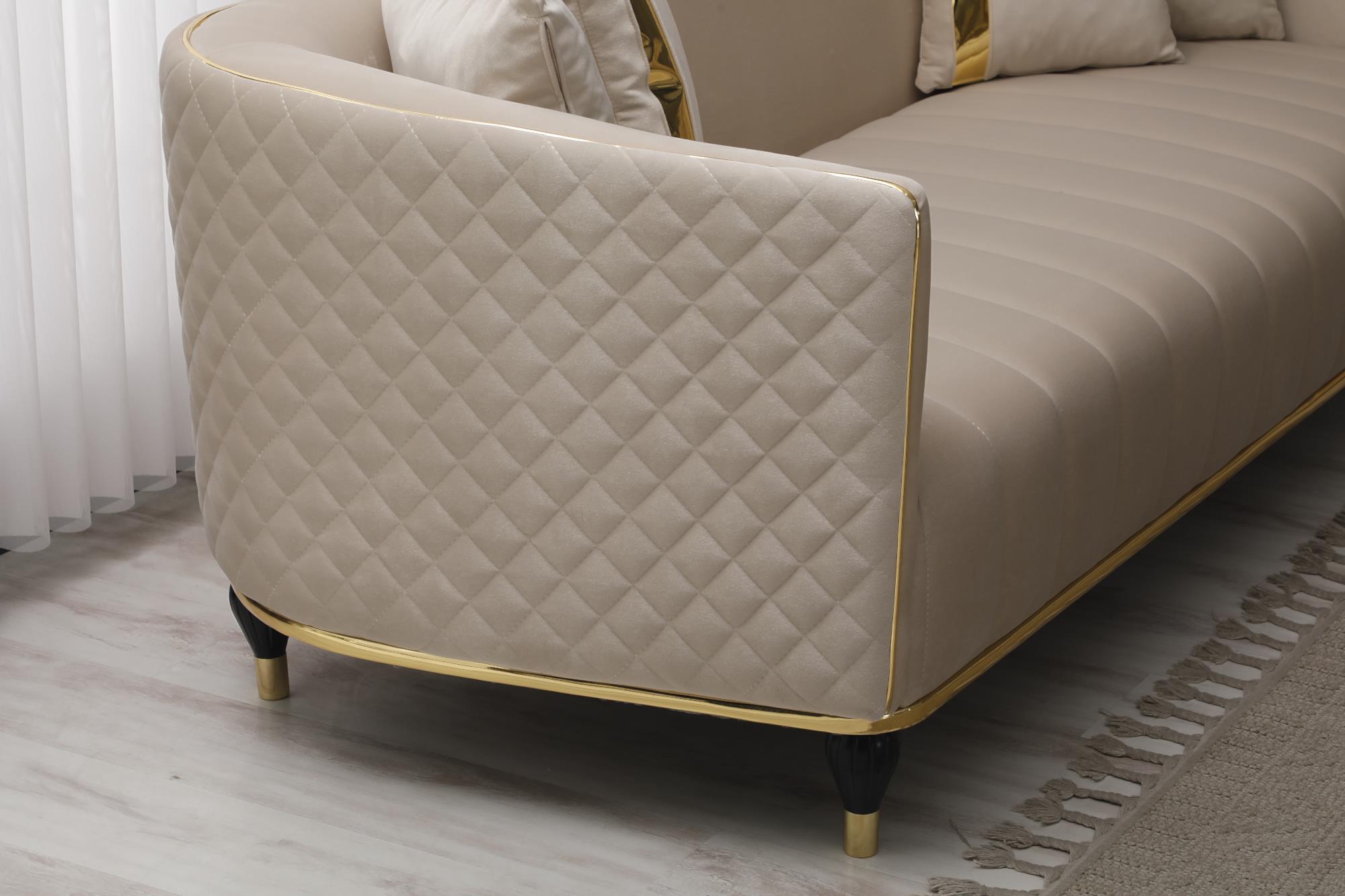 Toronto Stationary Livingroom (2 Sofa & 2 Chair) Cream