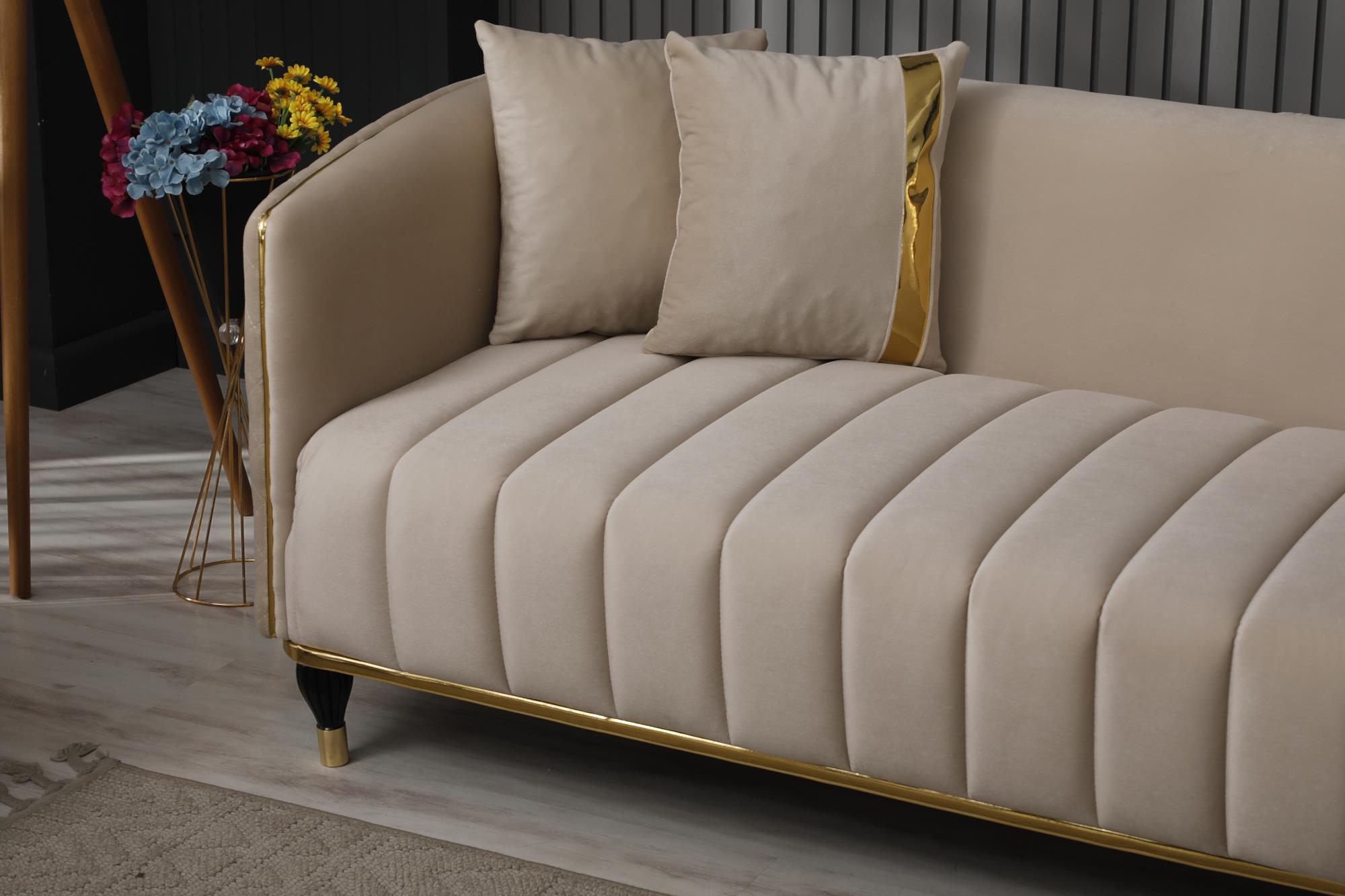 Toronto Stationary Livingroom (2 Sofa & 2 Chair) Cream