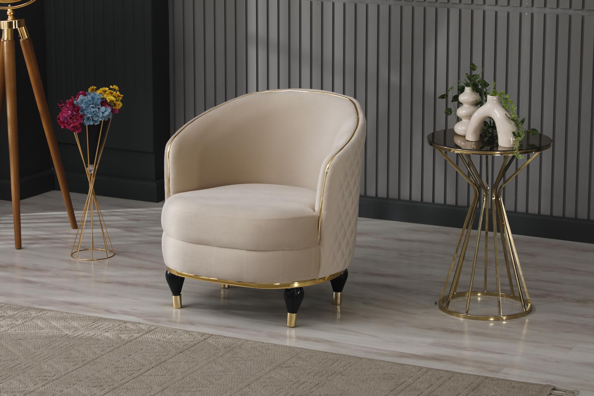 Toronto Stationary Livingroom (2 Sofa & 2 Chair) Cream