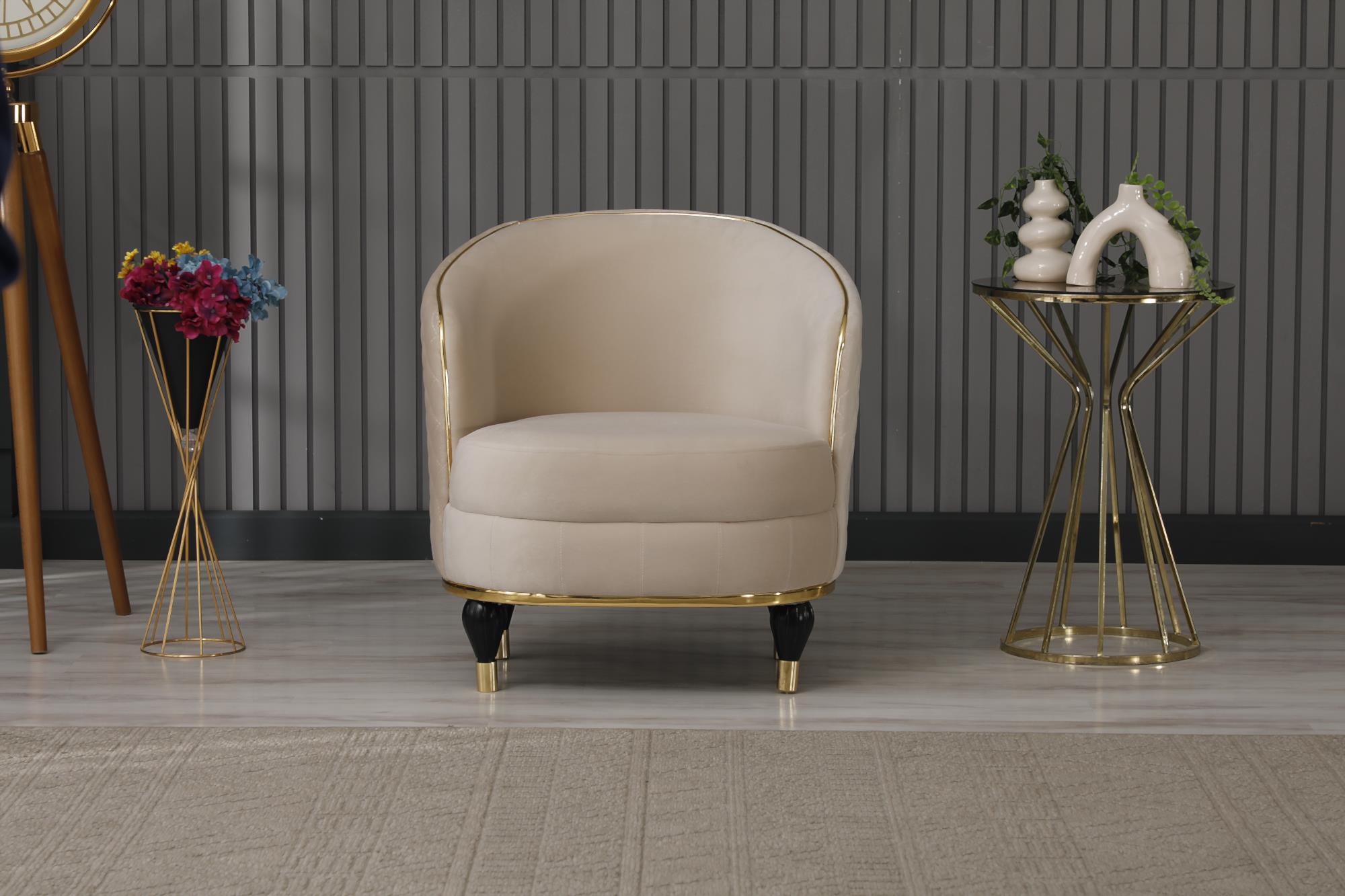 Toronto Stationary Livingroom (2 Sofa & 2 Chair) Cream