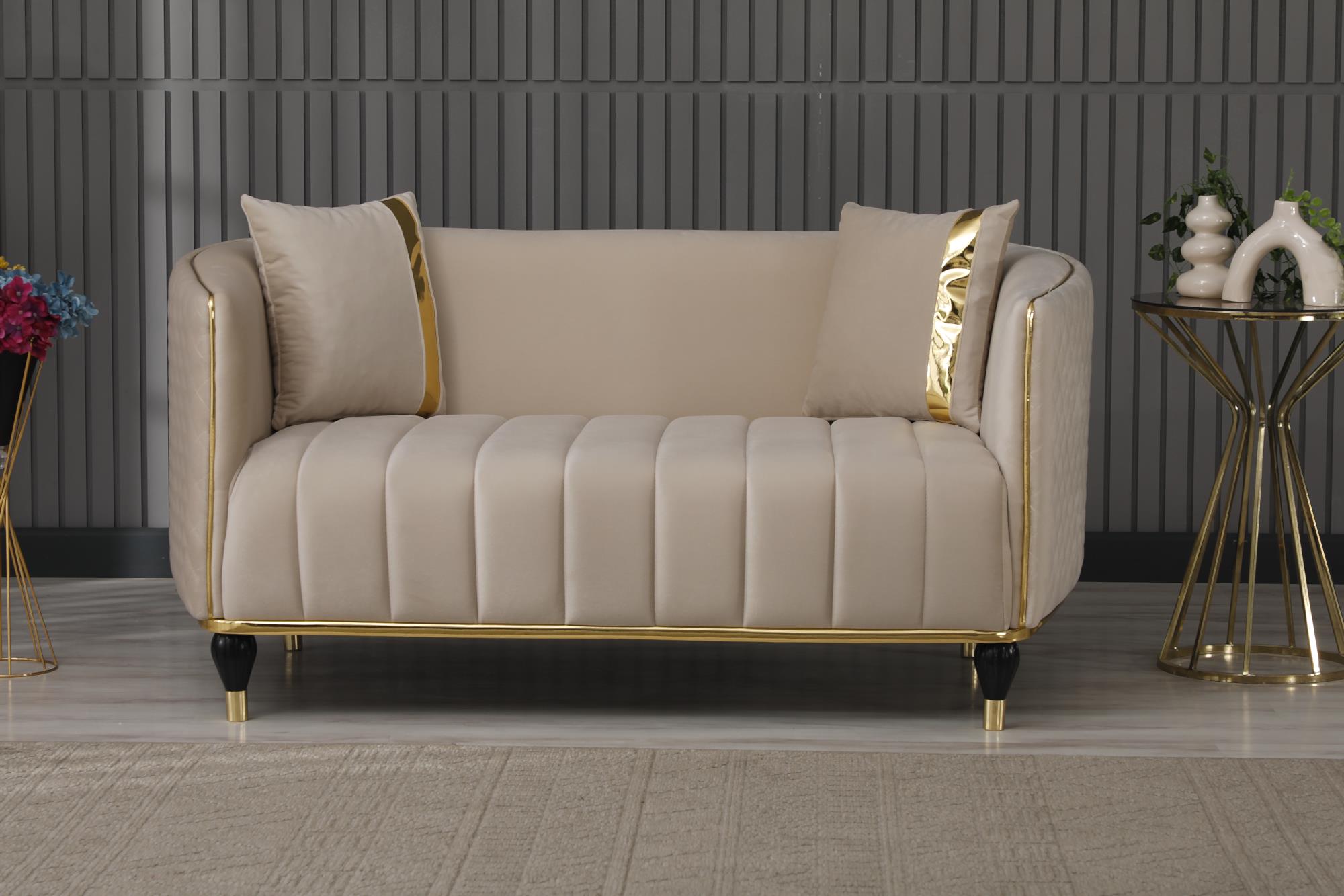 Toronto Stationary Livingroom (2 Sofa & 2 Chair) Cream