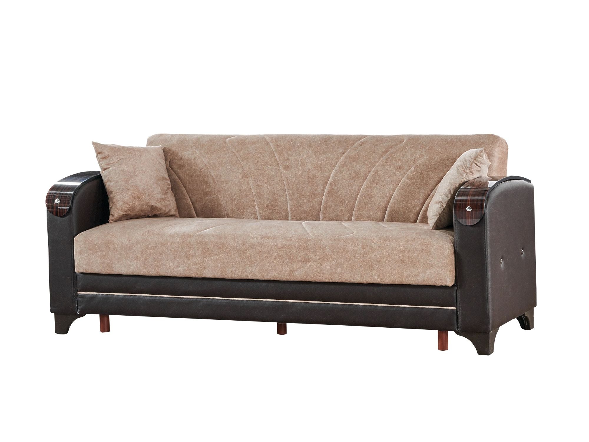 Senem Convertible Livingroom (2 Sofa & 2 Chair) Light Brown