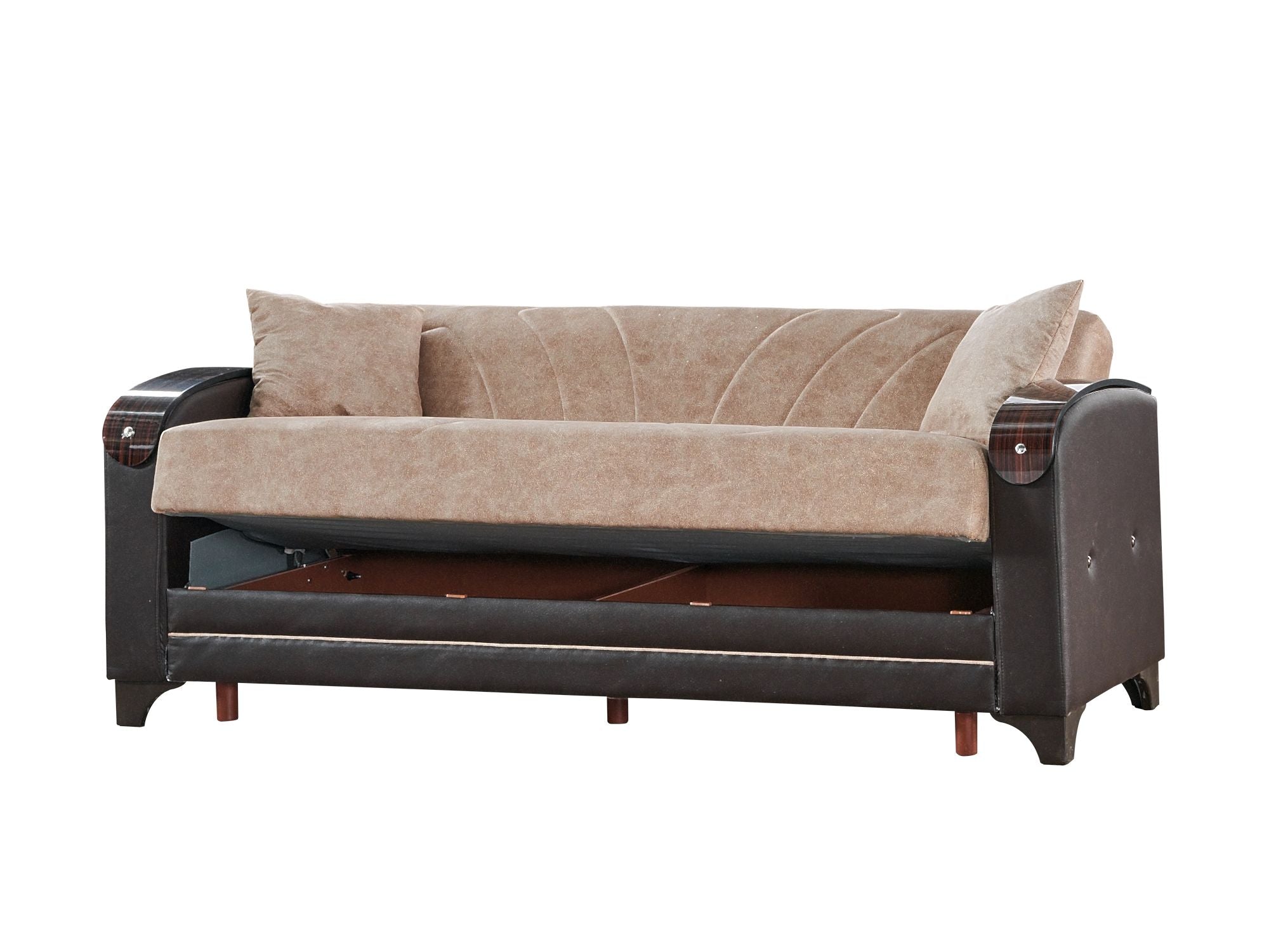 Senem Convertible Livingroom (2 Sofa & 2 Chair) Light Brown