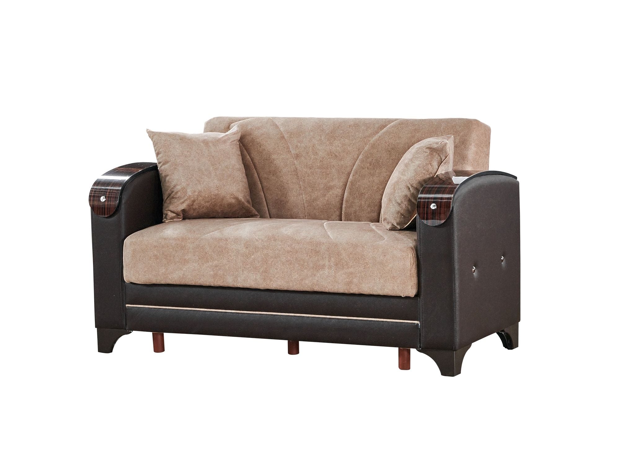 Senem Convertible Livingroom (2 Sofa & 2 Chair) Light Brown