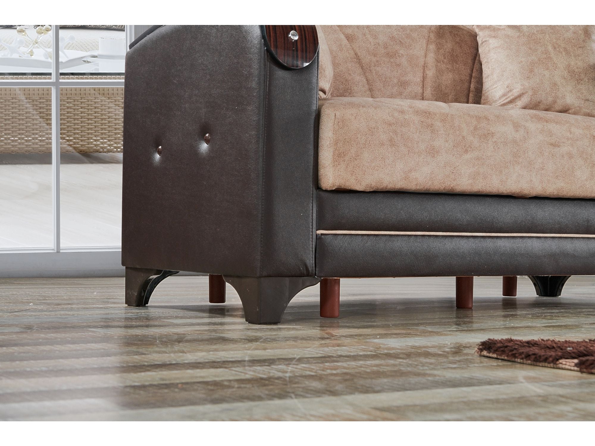 Senem Convertible Livingroom (2 Sofa & 2 Chair) Light Brown