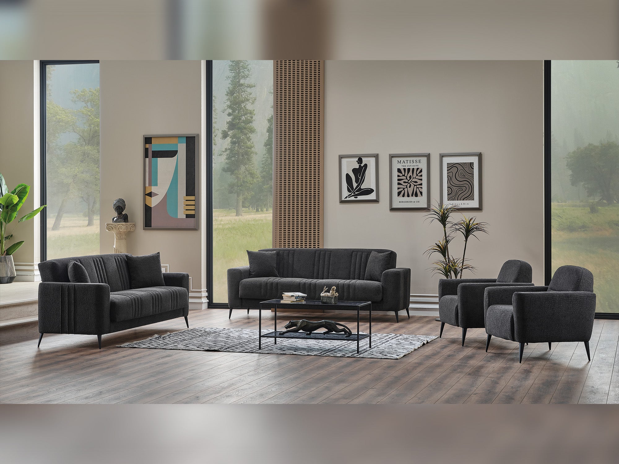 Adela Convertible Sofa Anthracite
