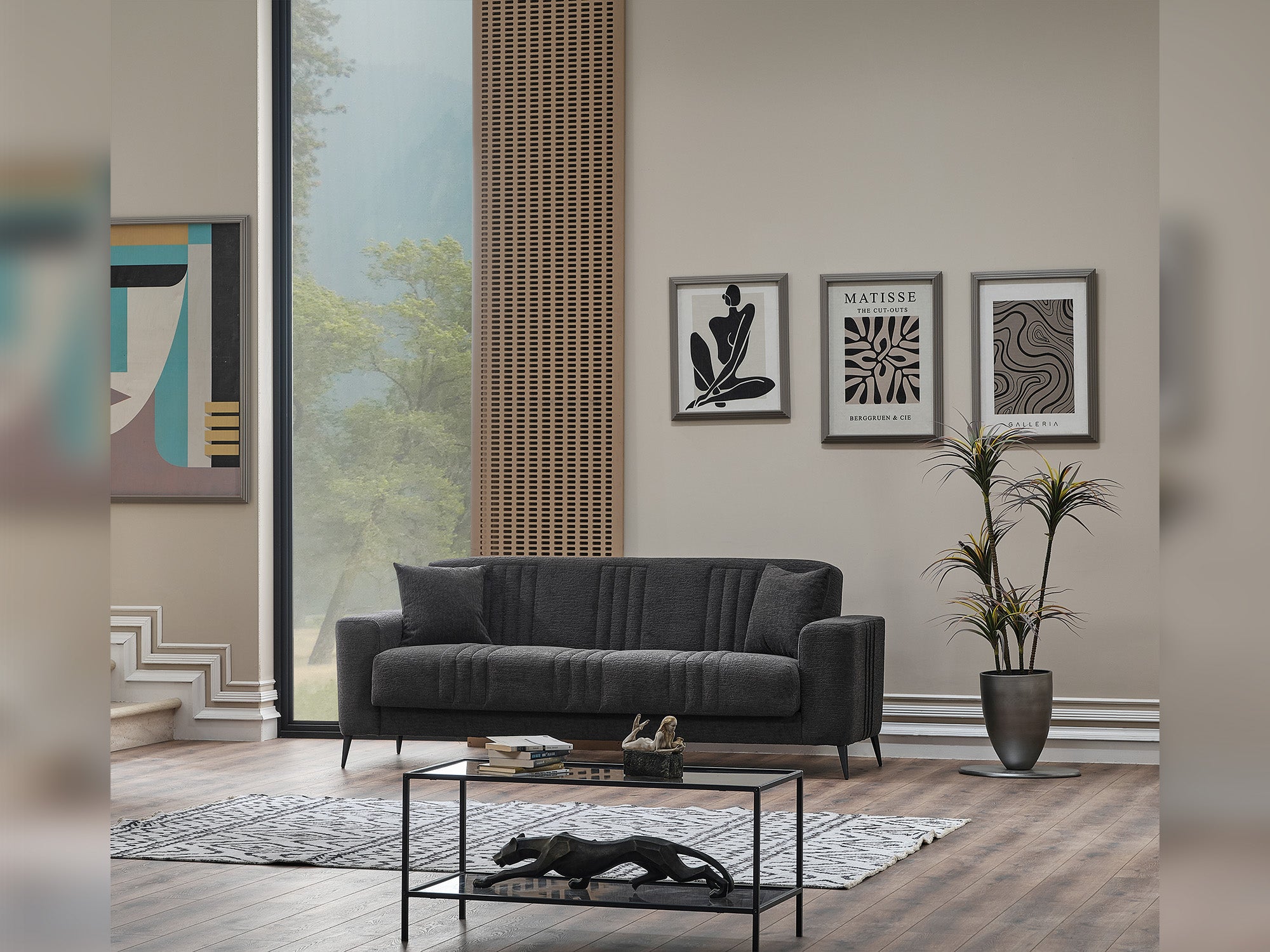 Adela Convertible Sofa Anthracite