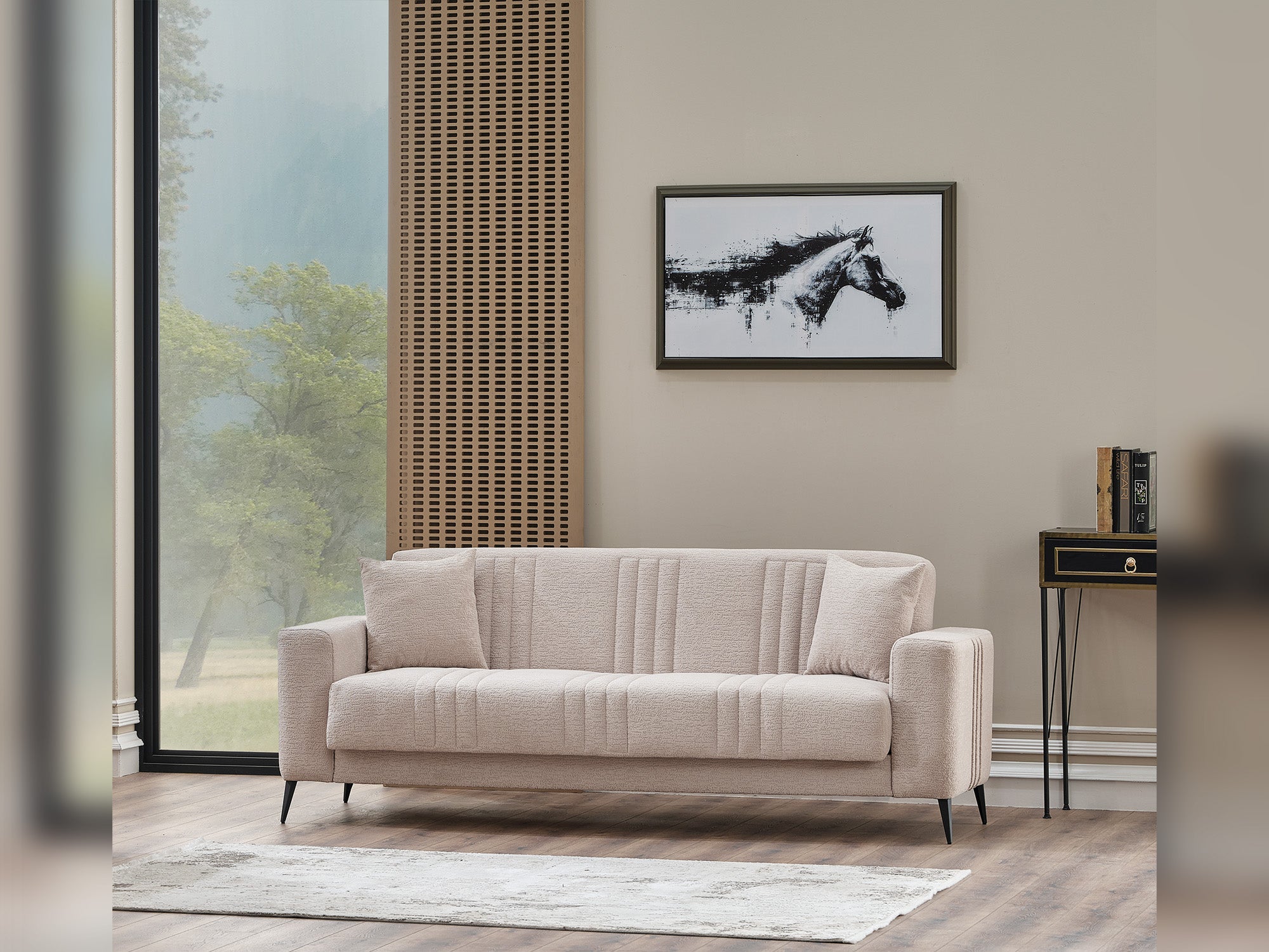Adela Convertible Sofa Cream