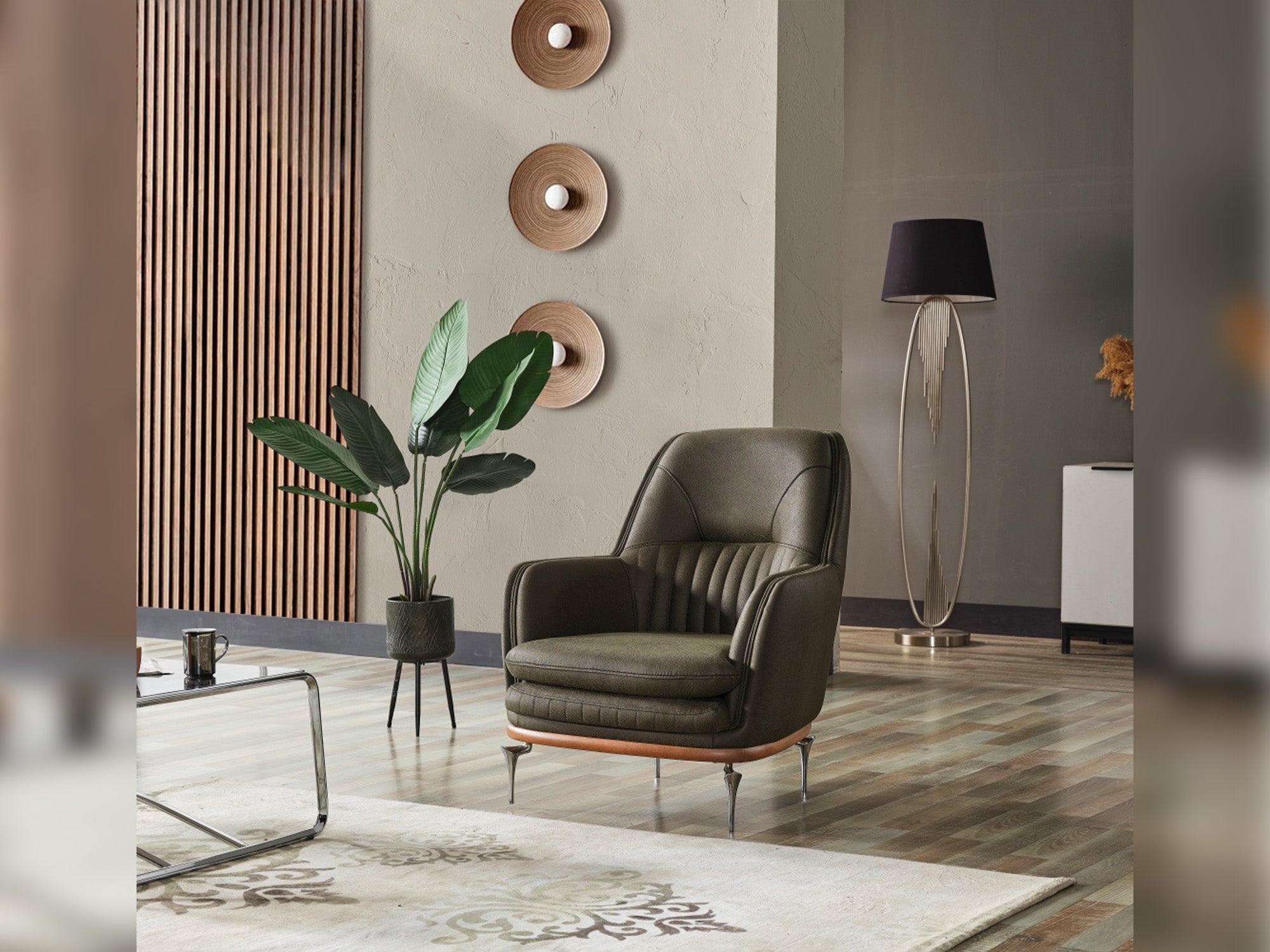 Ahsen 3-pieces (Sofa & Loveseat & Chair) Livingroom Set Khaki