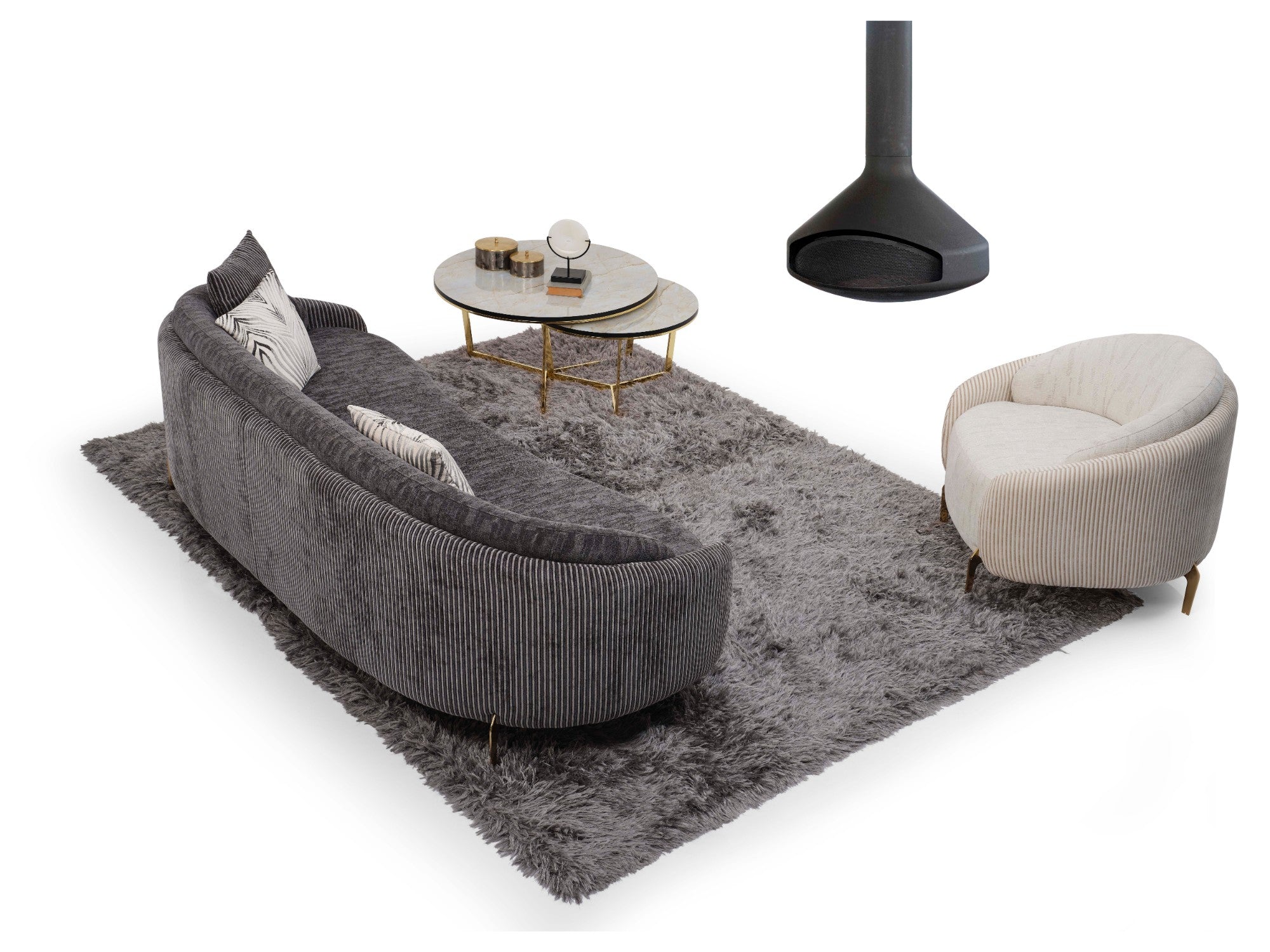 Alessa Stationary Livingroom Set (2 Sofa & 2 Chair)