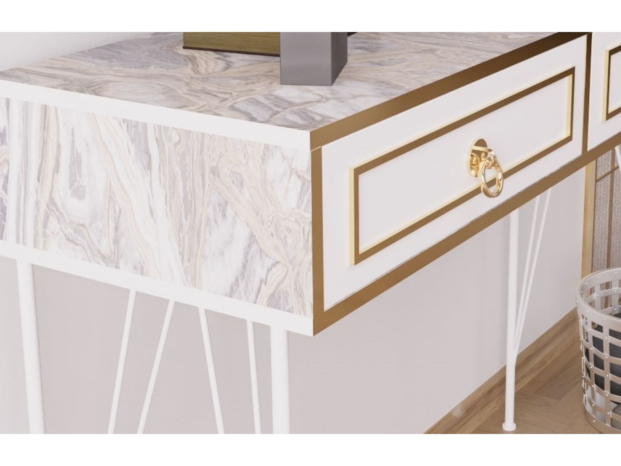 Ardeno London Consol Table White Marble