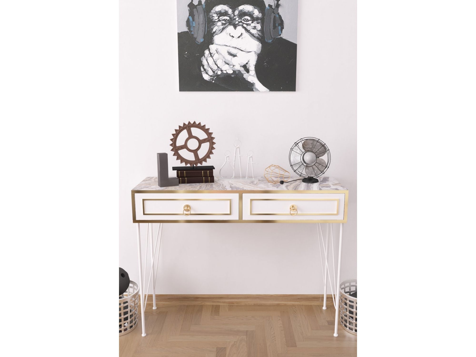 Ardeno London Consol Table White Marble