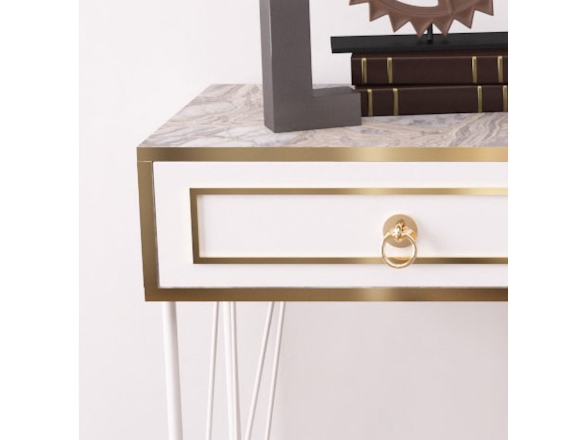 Ardeno London Consol Table White Marble