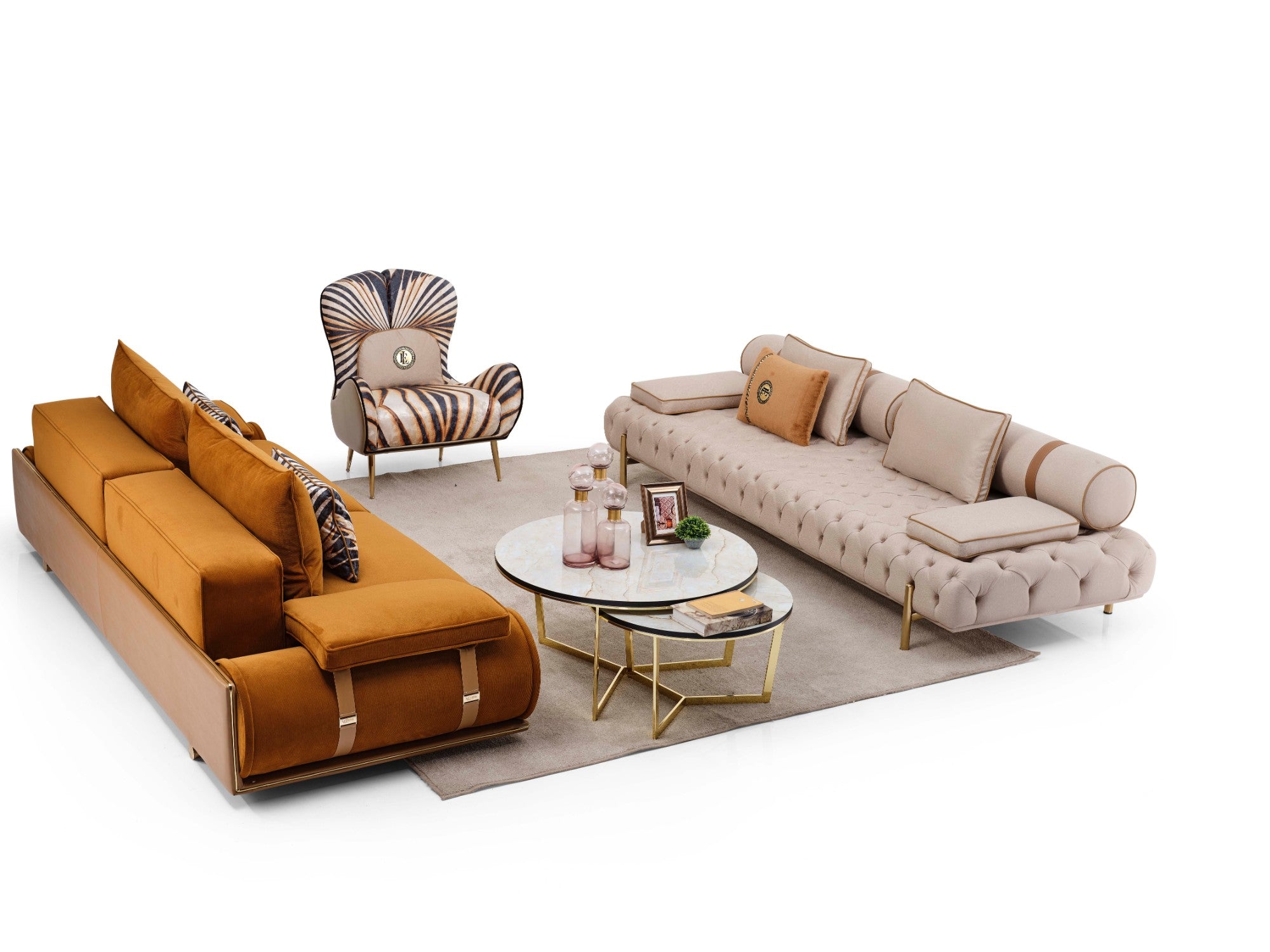 Arezzo Stationary Livingroom Set (2 Sofa & 2 Chair)