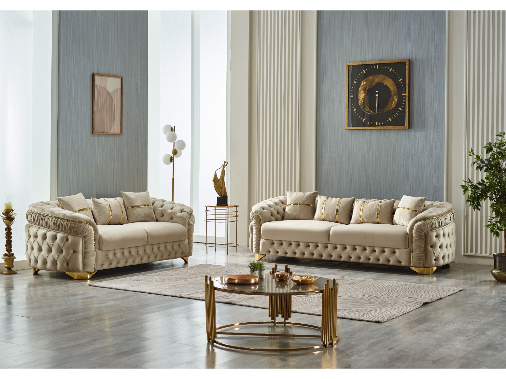 Arizona Stationary Loveseat Beige