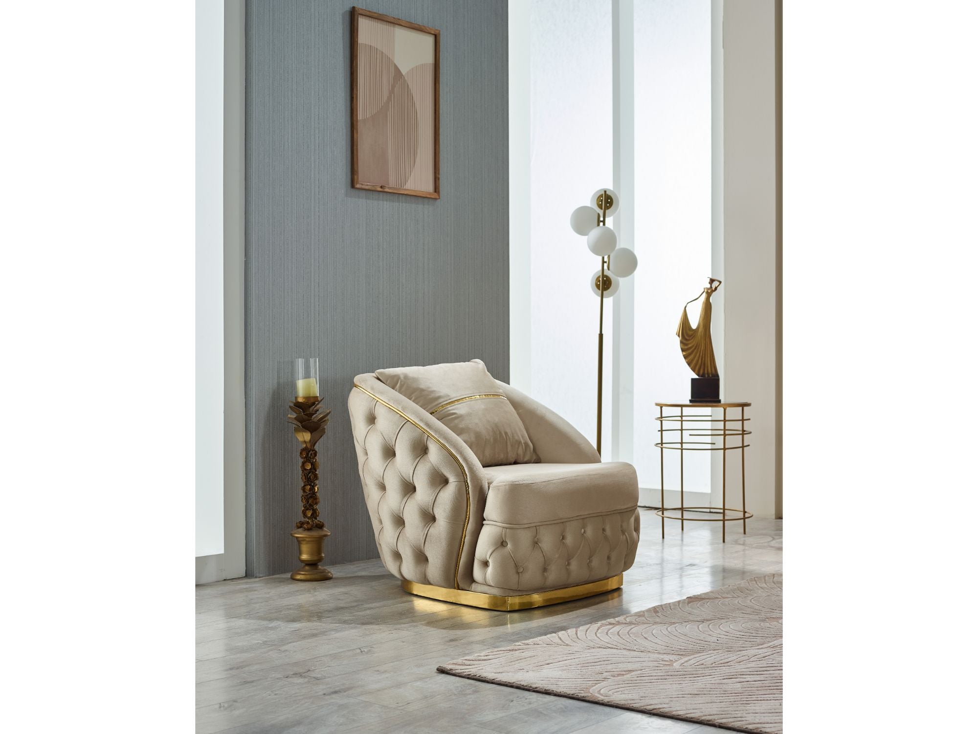 Arizona Stationary Livingroom (2 Sofa & 2 Chair) Beige