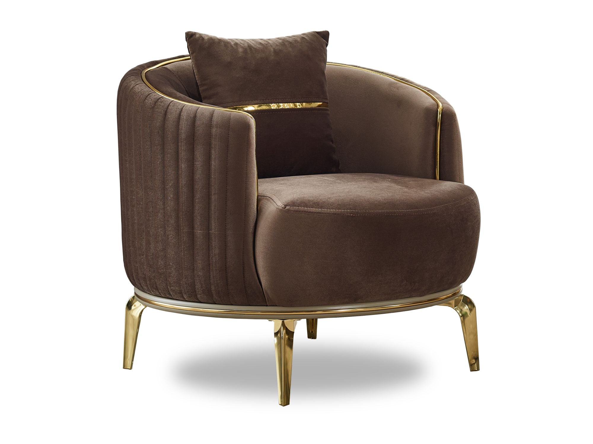 Armoni Chair Brown With Gold Legs
