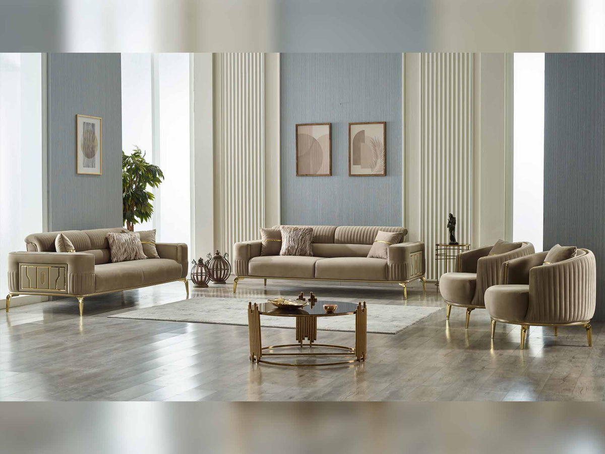 Armoni 4-pieces (2 Sofa & 2 Chair) Livingroom Set Beige