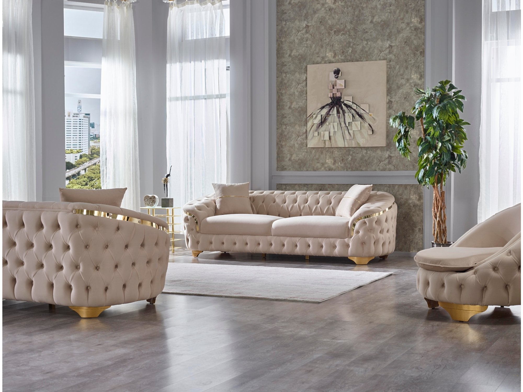 Artemis Stationary Livingroom Set (2 Sofa & 2 Chair)