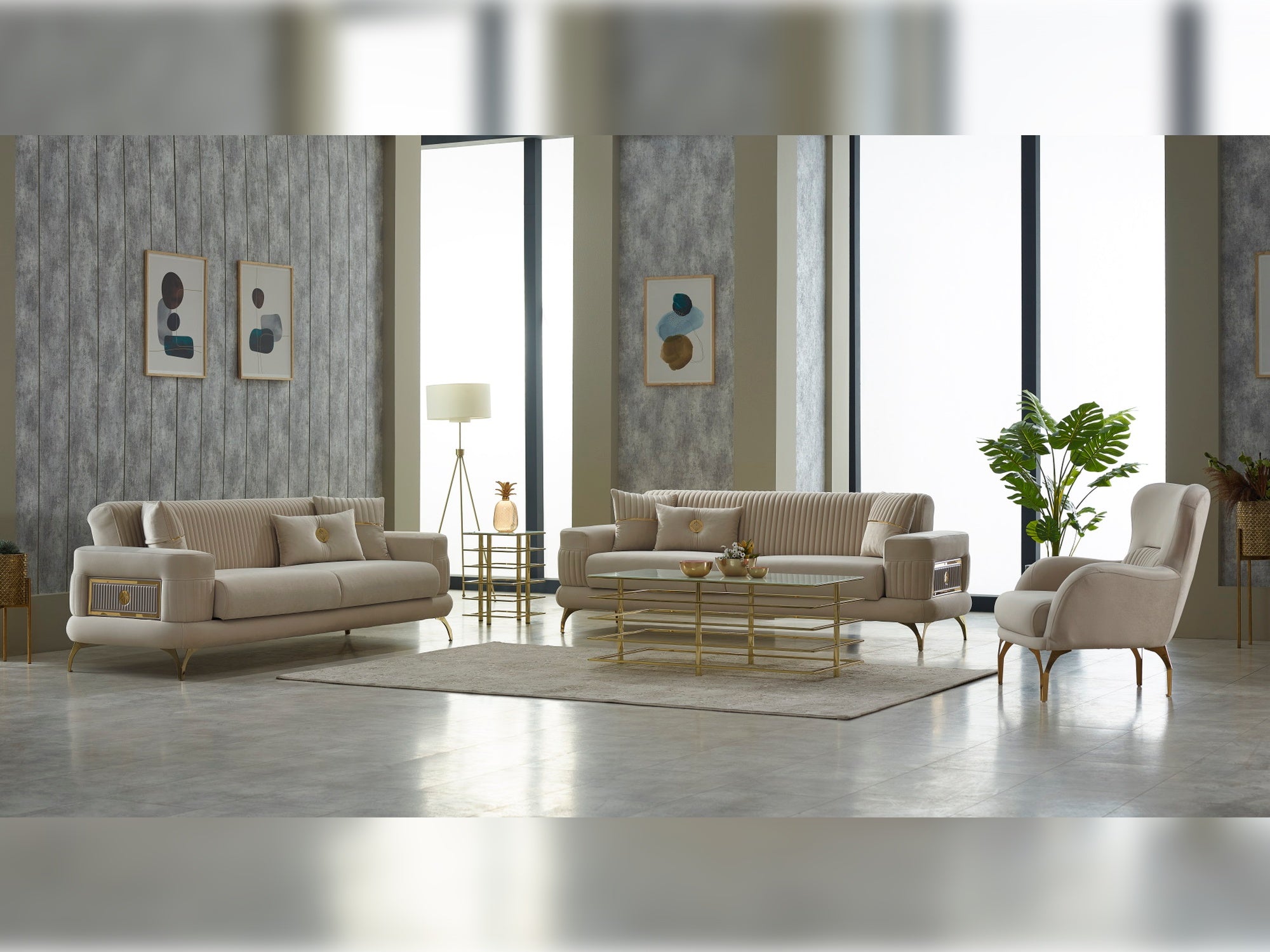 Aspendos Convertible Livingroom Set (2 Sofa & 2 Chair)