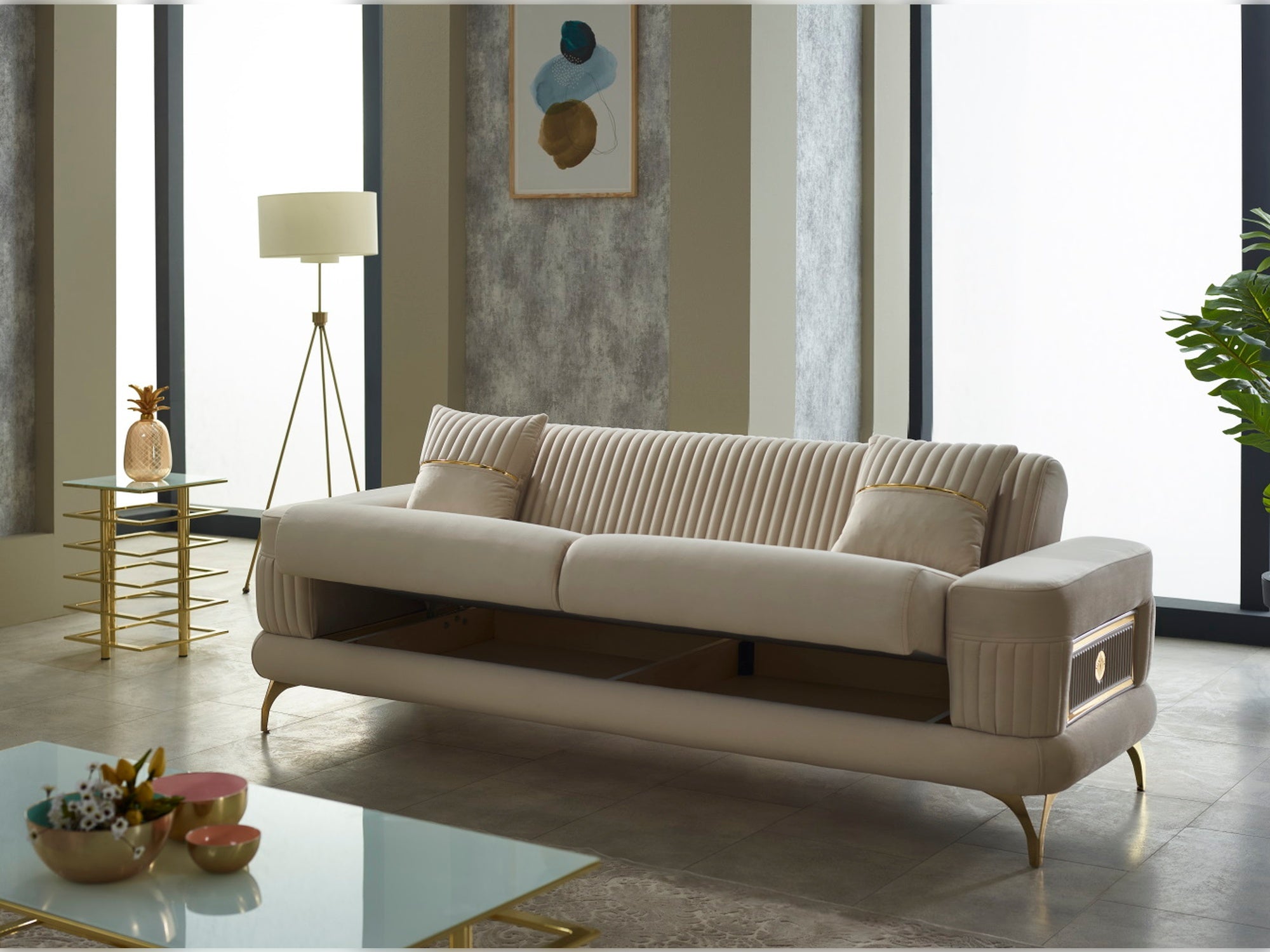 Aspendos Convertible Livingroom Set (2 Sofa & 2 Chair)