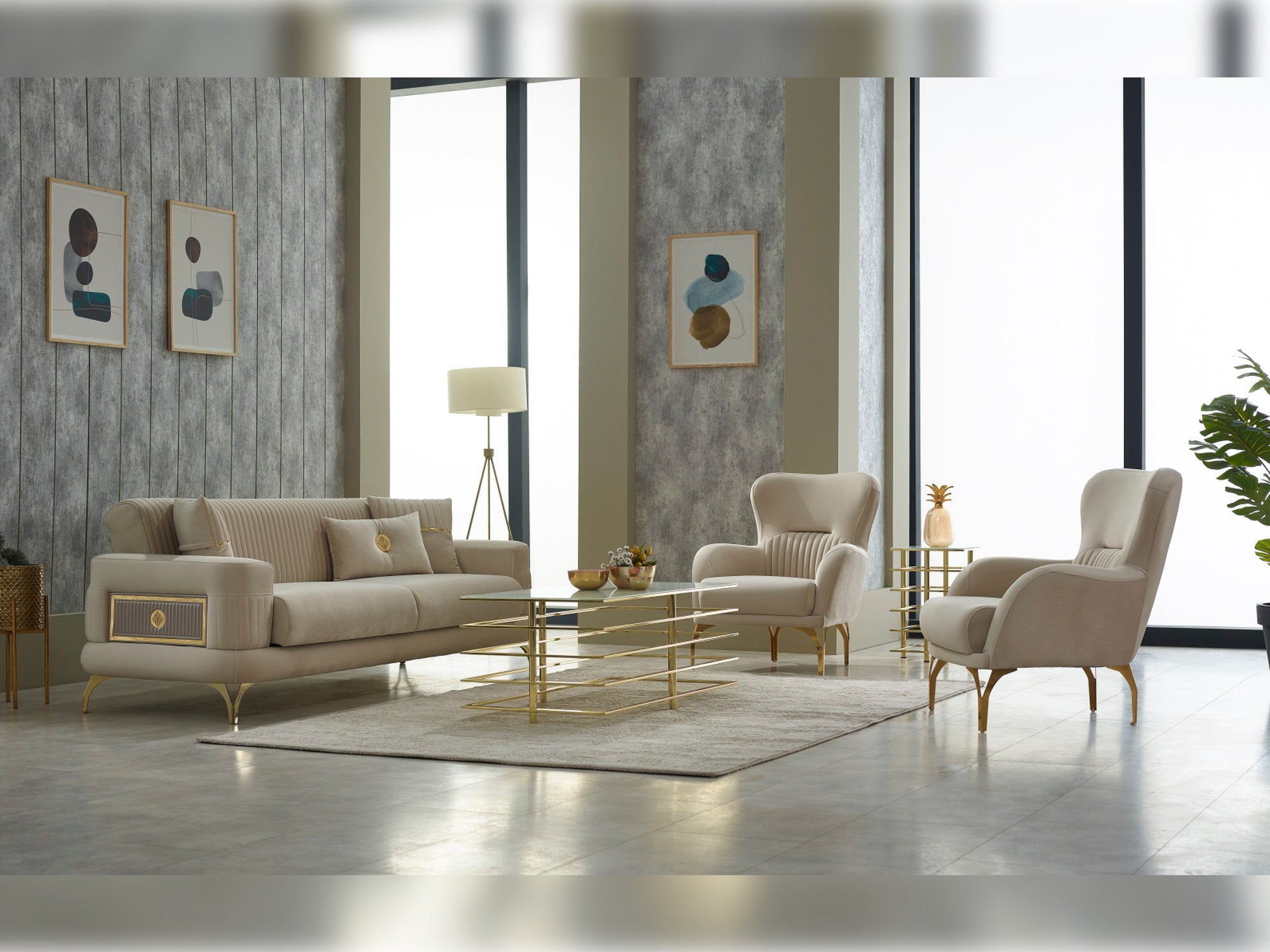 Aspendos Convertible Livingroom Set (2 Sofa & 2 Chair)