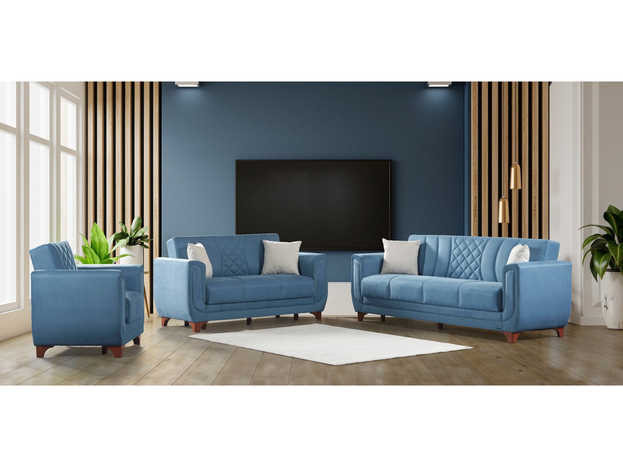 Berre Armchair Plain Blue