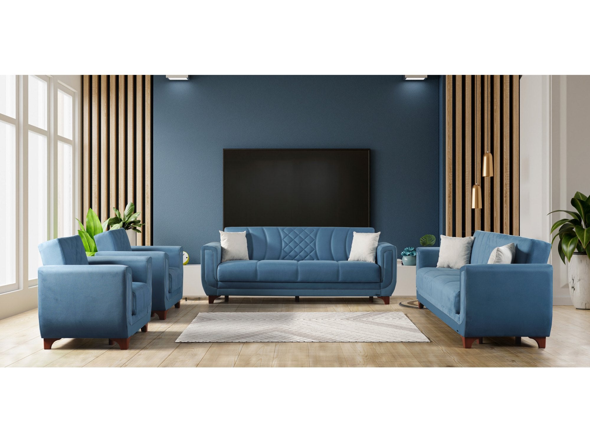 Berre Armchair Plain Blue