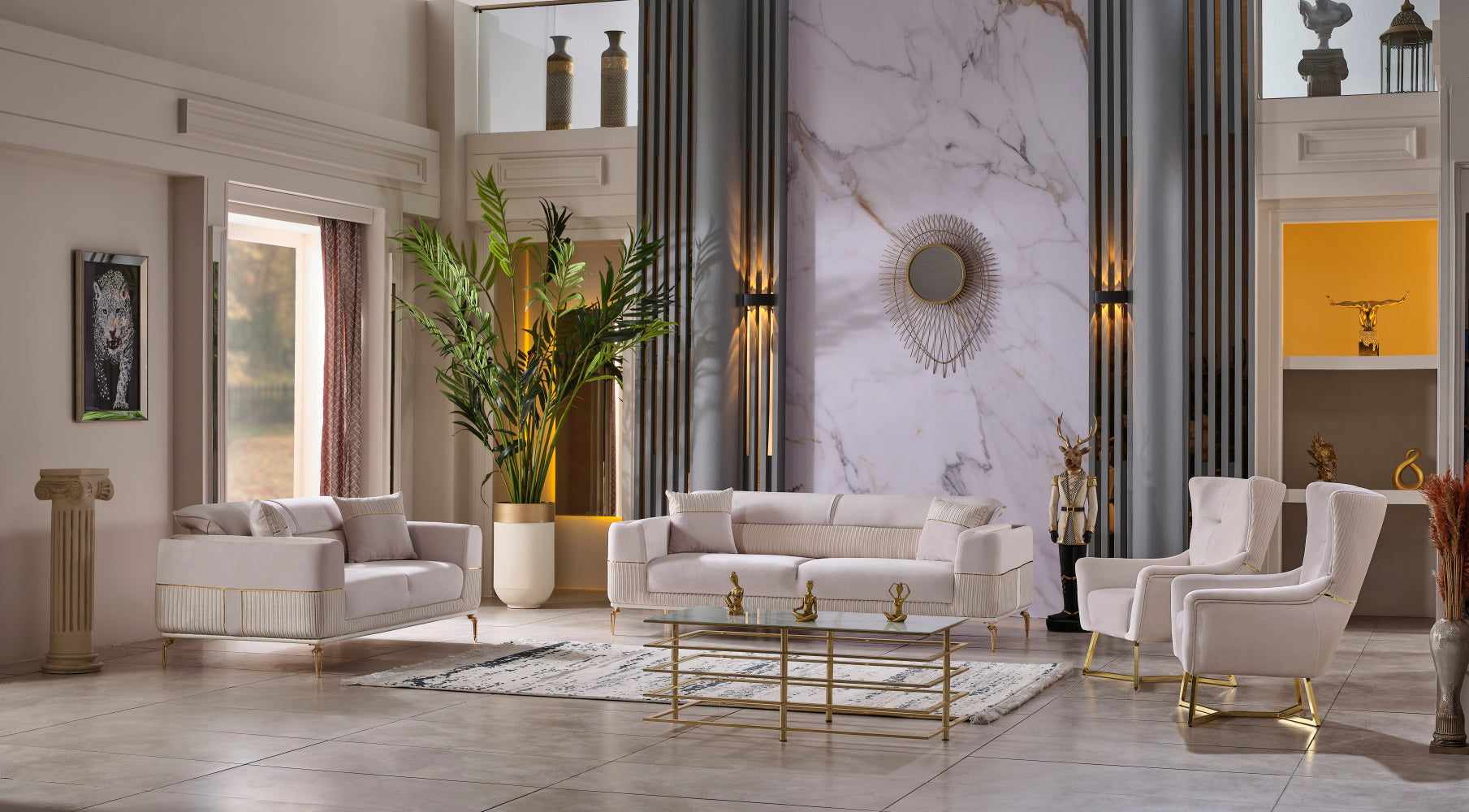 Berlin Convertible Loveseat Beige
