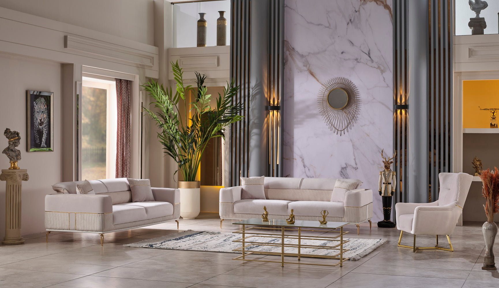 Berlin Convertible Loveseat Beige