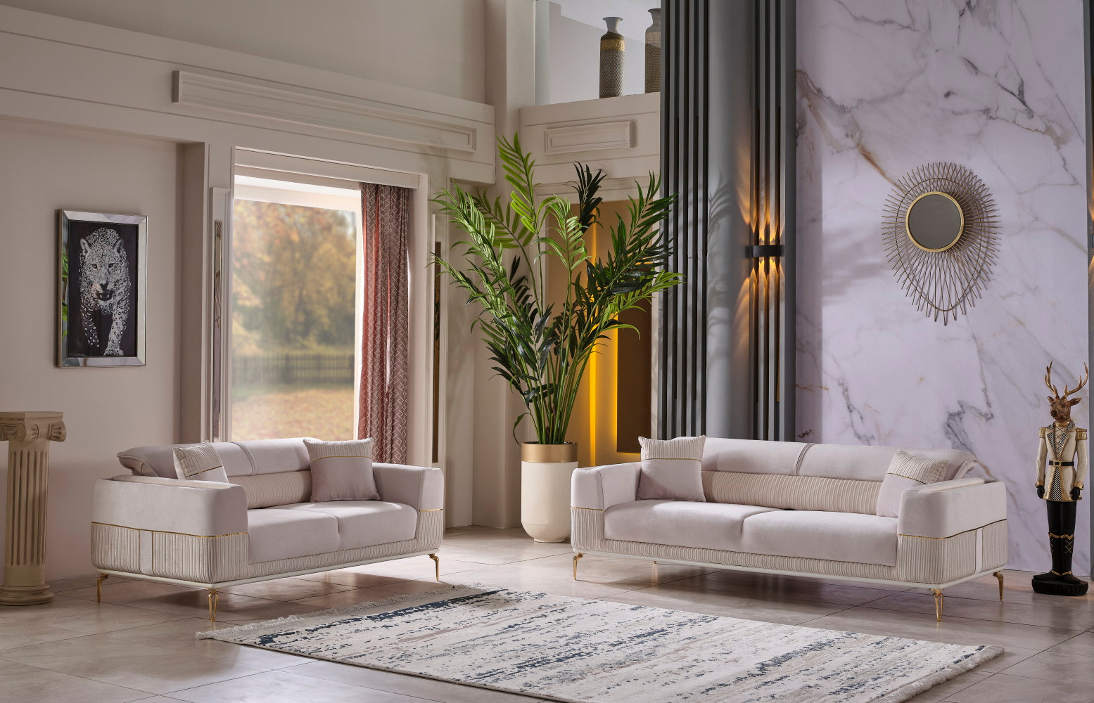 Berlin Convertible Loveseat Beige