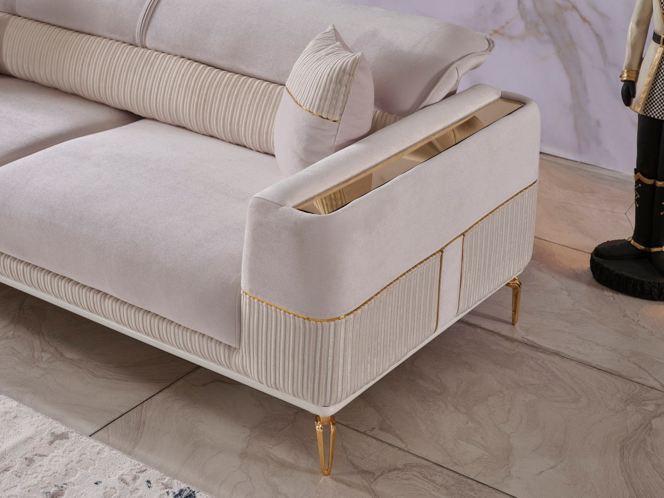 Berlin Convertible Loveseat Beige